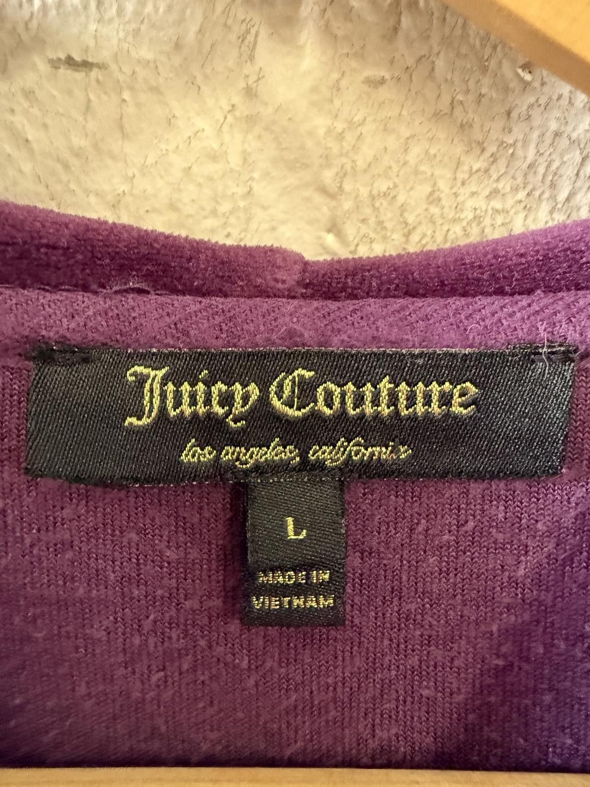Juicy Couture Jeans Juicy Couture Purple Velour Zip-Up Hoodie, Size Large Size L / US 10 / IT 46 - 3 Thumbnail