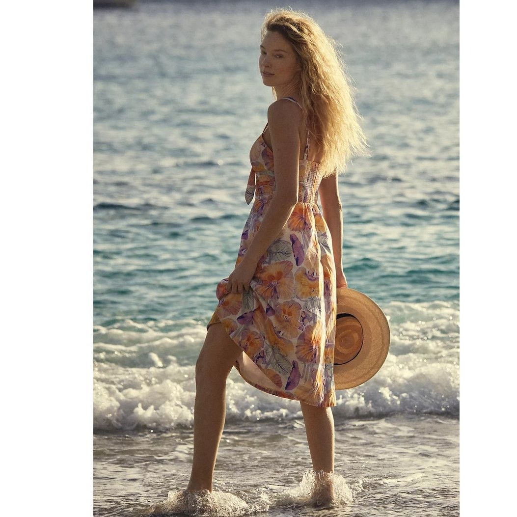 Anthropologie New Anthropologie Cecilia Pettersson Tie-Front Midi Dress Size M / US 6-8 / IT 42-44 - 2 Thumbnail