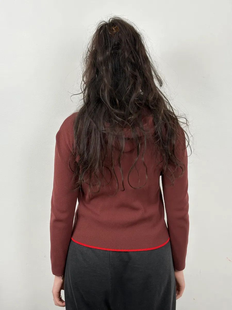 Prada 2000s Prada Burgundy Zip-Up Hoodie Size S / US 4 / IT 40 - 3 Thumbnail