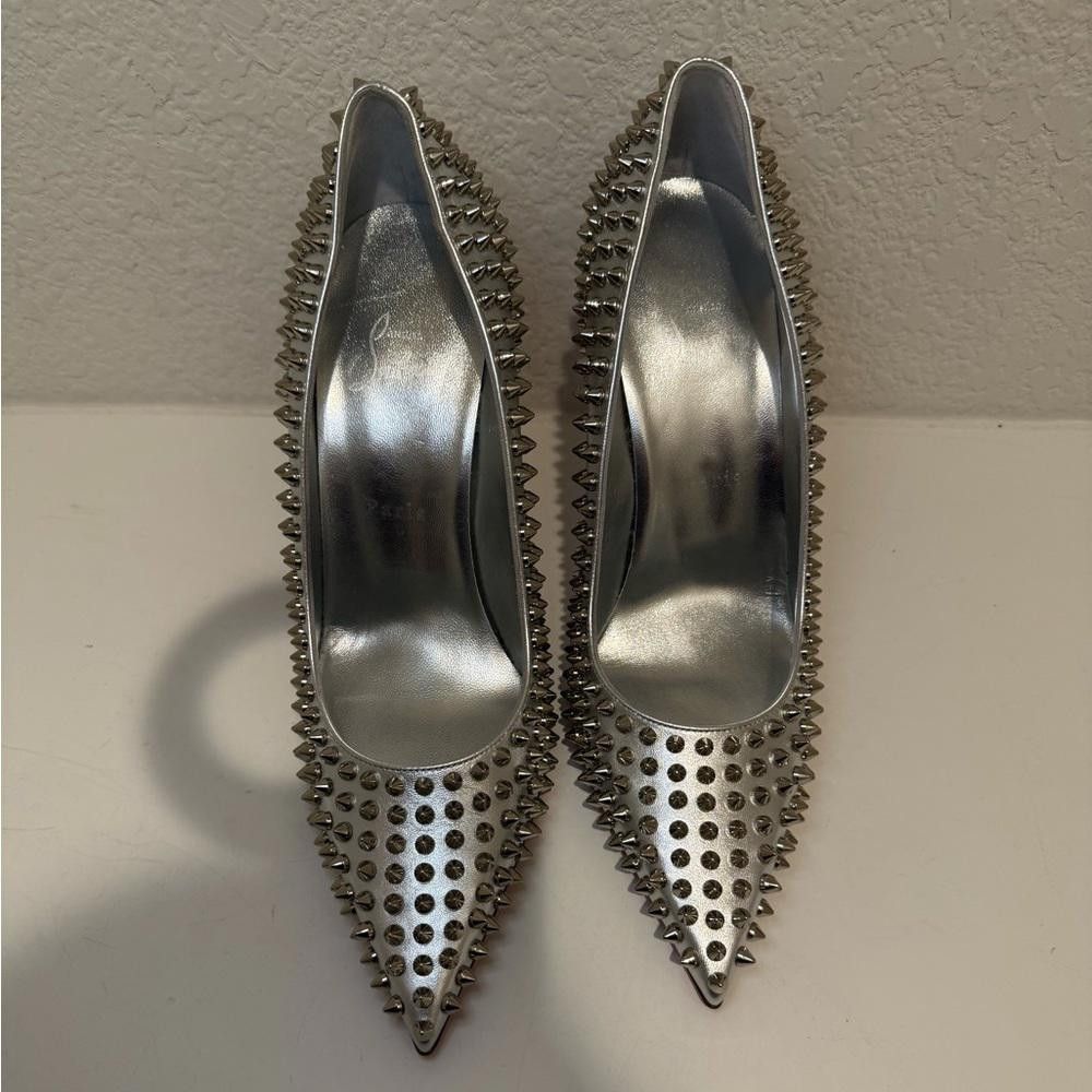 Christian Louboutin Christian Louboutin Condora Spikes 100 Silver Pump Heels 40 Size US 9 / IT 39 - 4 Thumbnail