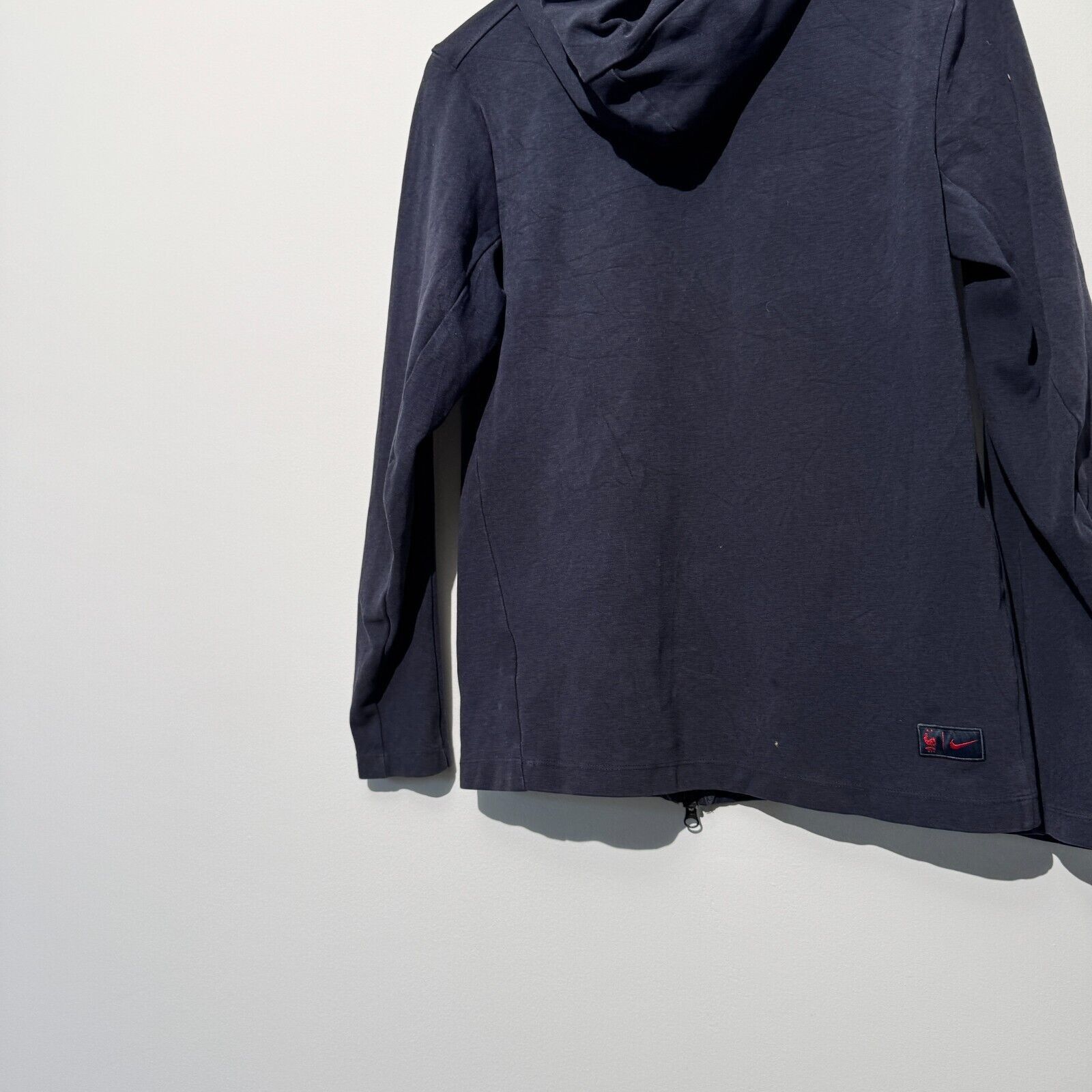 Nike × Vintage Vintage Nike Unisex Navy Blue Polyester Zip Hoodie Size S Size US S / EU 44-46 / 1 - 11 Thumbnail