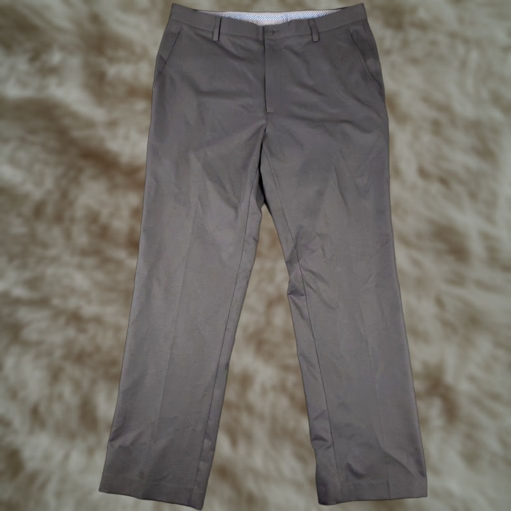 Footjoy FootJoy Pants Mens 38x34 Gray Stretch Flat Front Chino Trousers Regular Size 38 Gray FootJoy Size US 38 / EU 54 - 1 Thumbnail