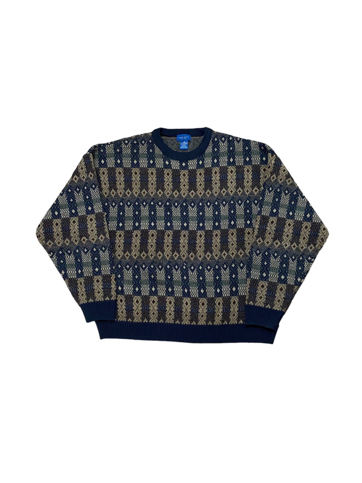 Japanese Brand × Vintage Vintage baggy distressed knitwear skater sweater 1990s Size US XL / EU 56 / 4 - 1 Thumbnail