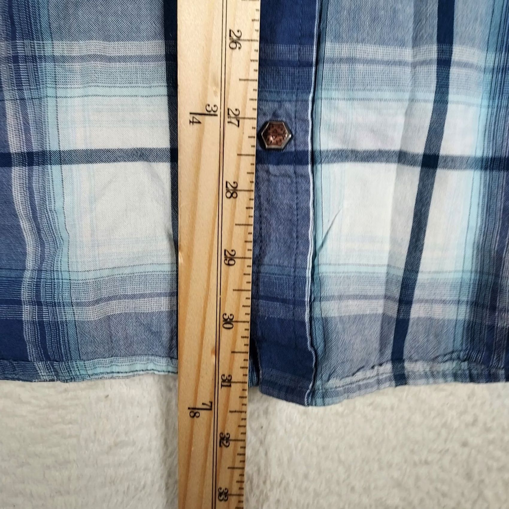 Ariat Ariat Western Snap Shirt Mens XXL Tall Blue Plaid Short Sleeve Button-Up Pocketed Cotton Woven Regular Fit Collared N/A Size US XXL / EU 58 / 5 - 5 Thumbnail