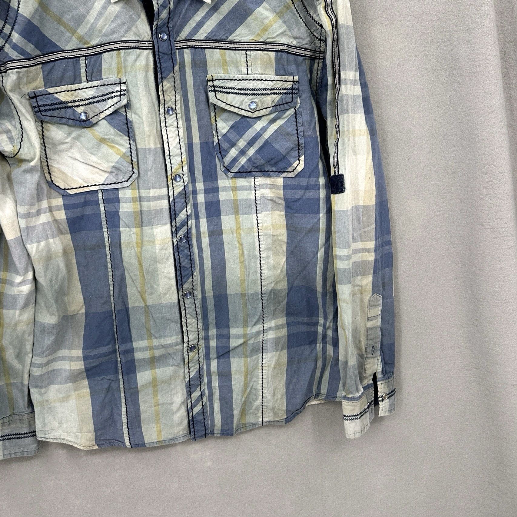 Vintage VINTAGE Smash Western Ranch Shirt Mens XL Pearl Snap Cowboy Rockabilly Denim Accents Size US XL / EU 56 / 4 - 5 Thumbnail