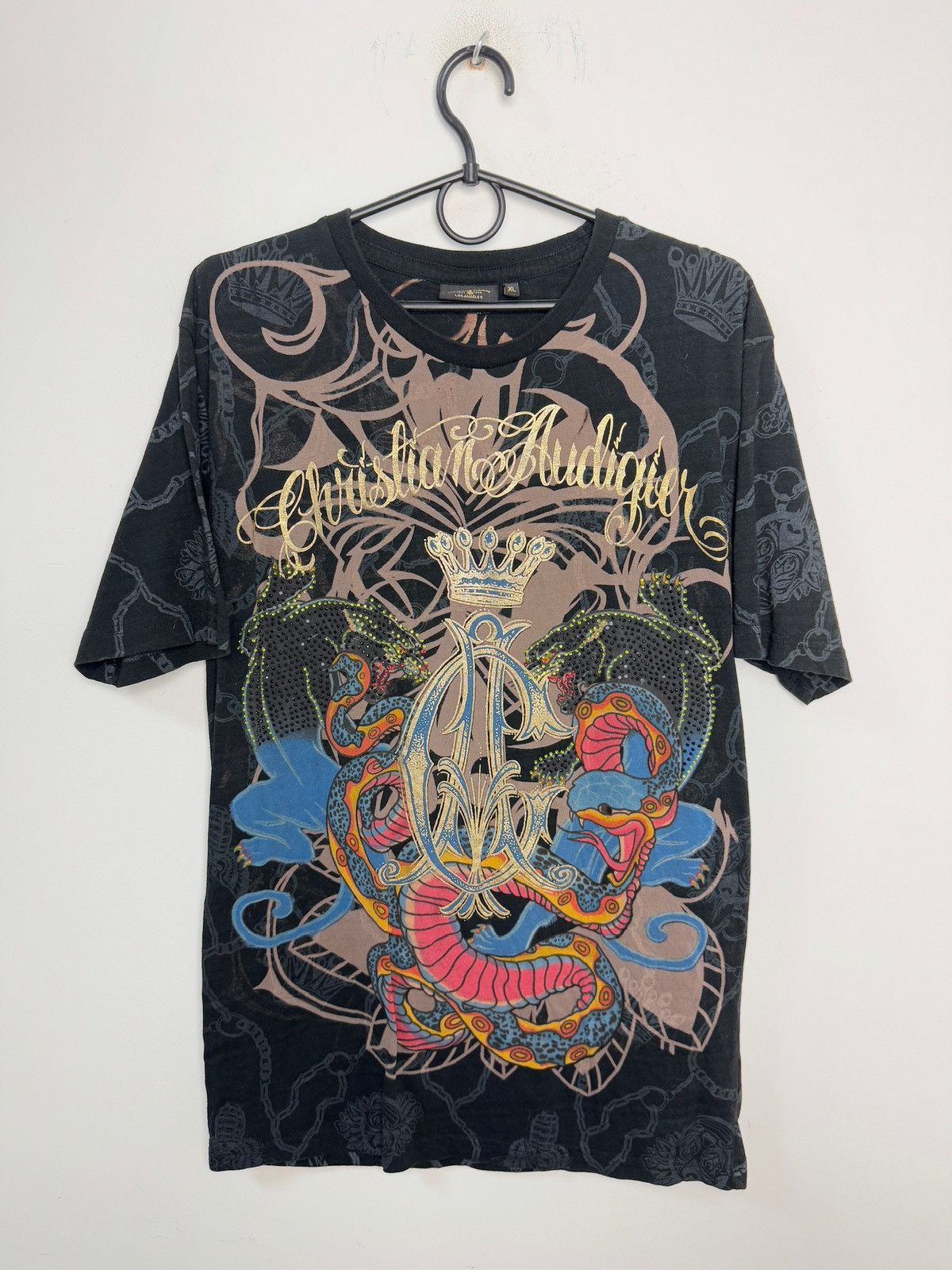 Christian Audigier × Ed Hardy Christian Audigier T-Shirt like Ed Hard Size US XL / EU 56 / 4 - 1 Thumbnail