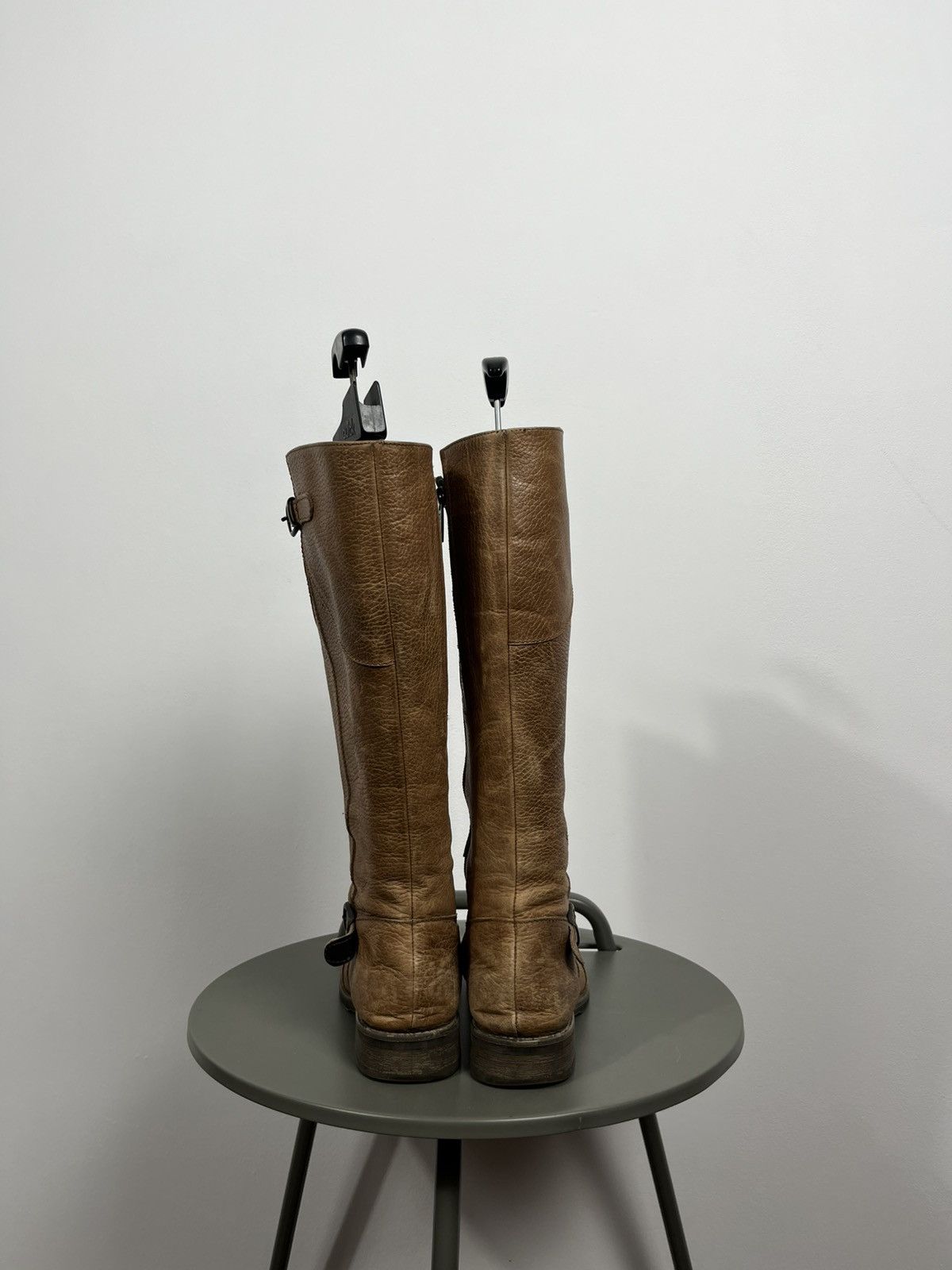 Other Brown Leather Tall Boots 37 Buckle Zip Riding Style Size US 6.5 / IT 36.5 - 7 Thumbnail
