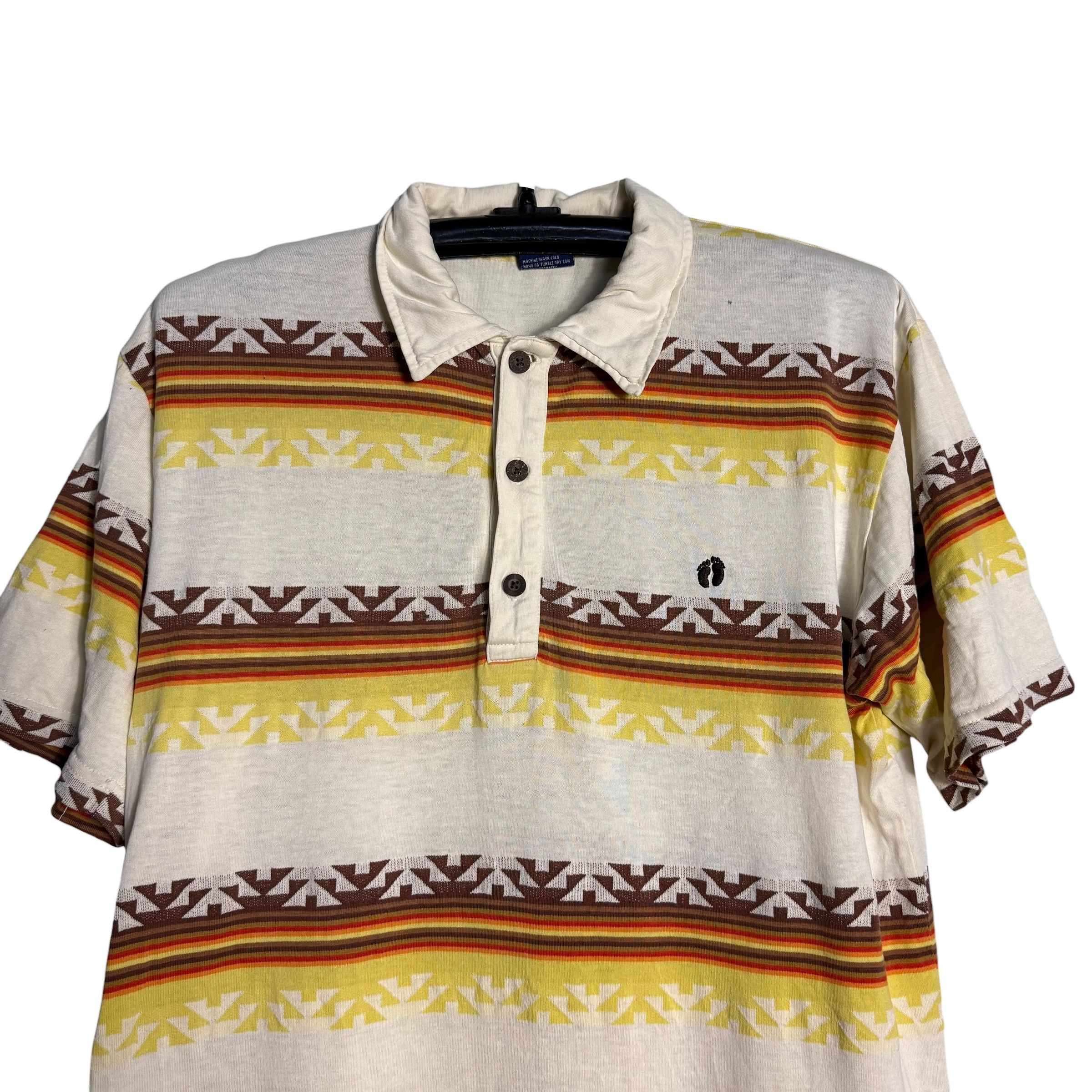 Hang Ten 🔥RARE🔥Vintage Hang Ten Stripes Native Navajo Polo Shirt Size US M / EU 48-50 / 2 - 2 Thumbnail
