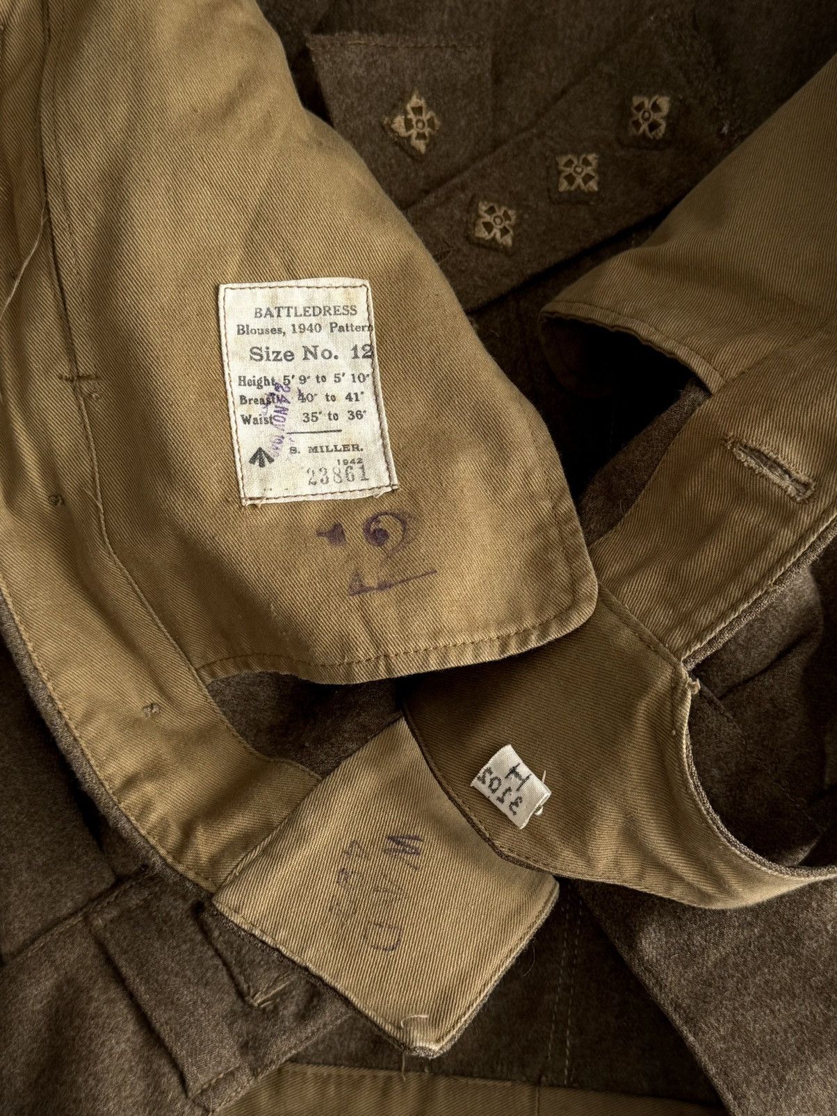 Vintage Vintage 1940s WW2 British Army 'Captain' Battledress Blouse Size US M / EU 48-50 / 2 - 9 Thumbnail