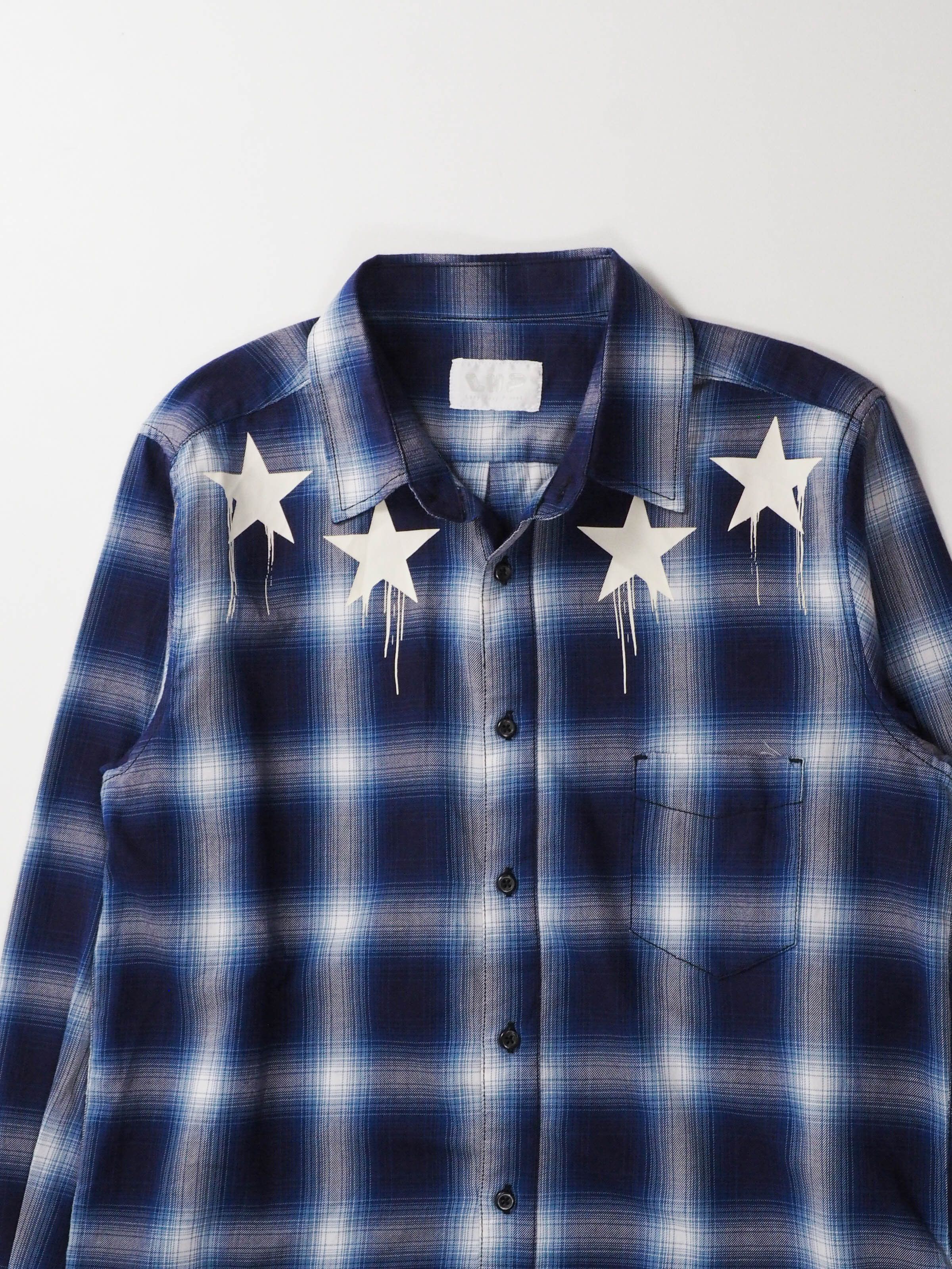 Japanese Brand LHP Japan Star Paint Plaid Flannel Shirt Size US L / EU 52-54 / 3 - 2 Thumbnail