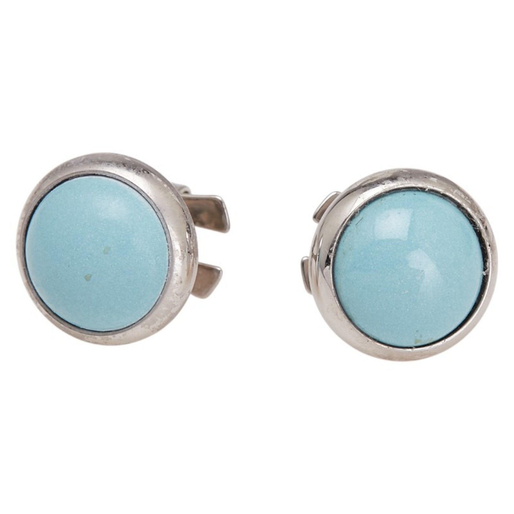 Hermes Hermes Eclipse Earrings in Silver and Light Blue Metal for Women Size ONE SIZE - 1 Thumbnail