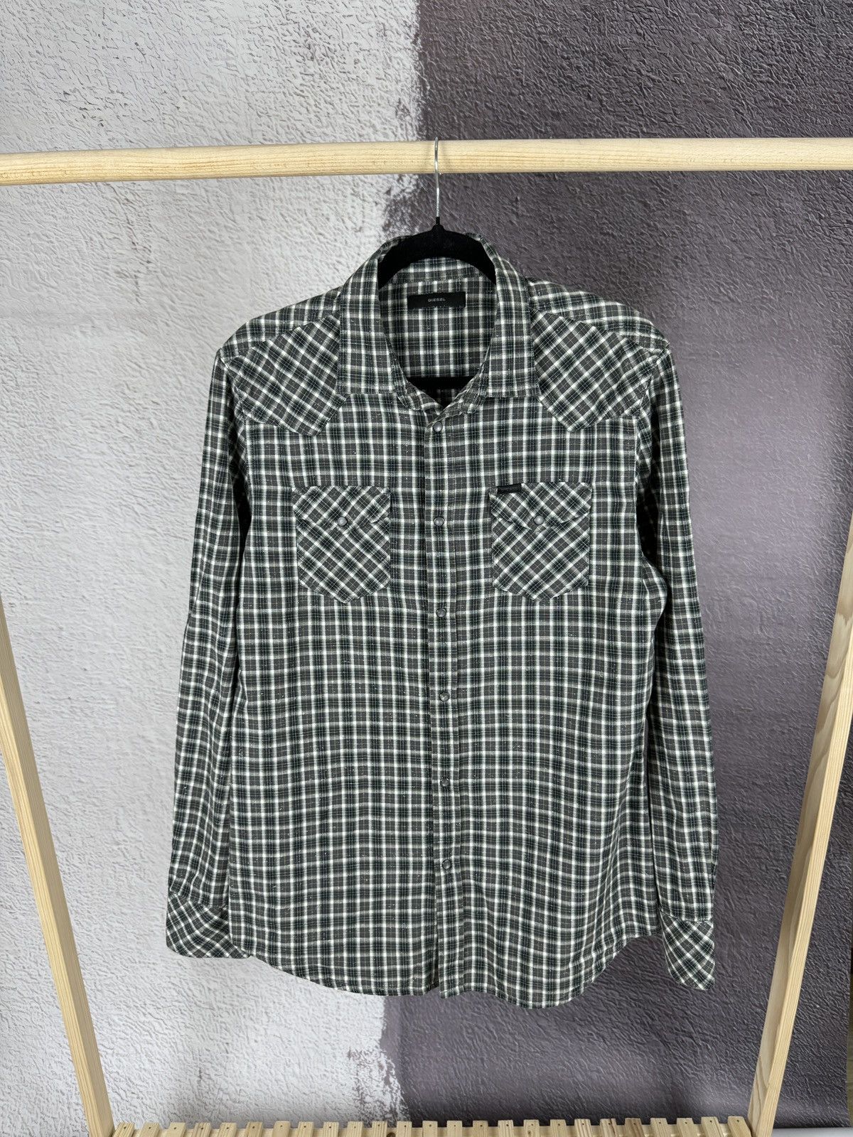 Diesel Diesel vintage checkered flannel y2k long sleeve shirt Size US L / EU 52-54 / 3 - 1 Thumbnail