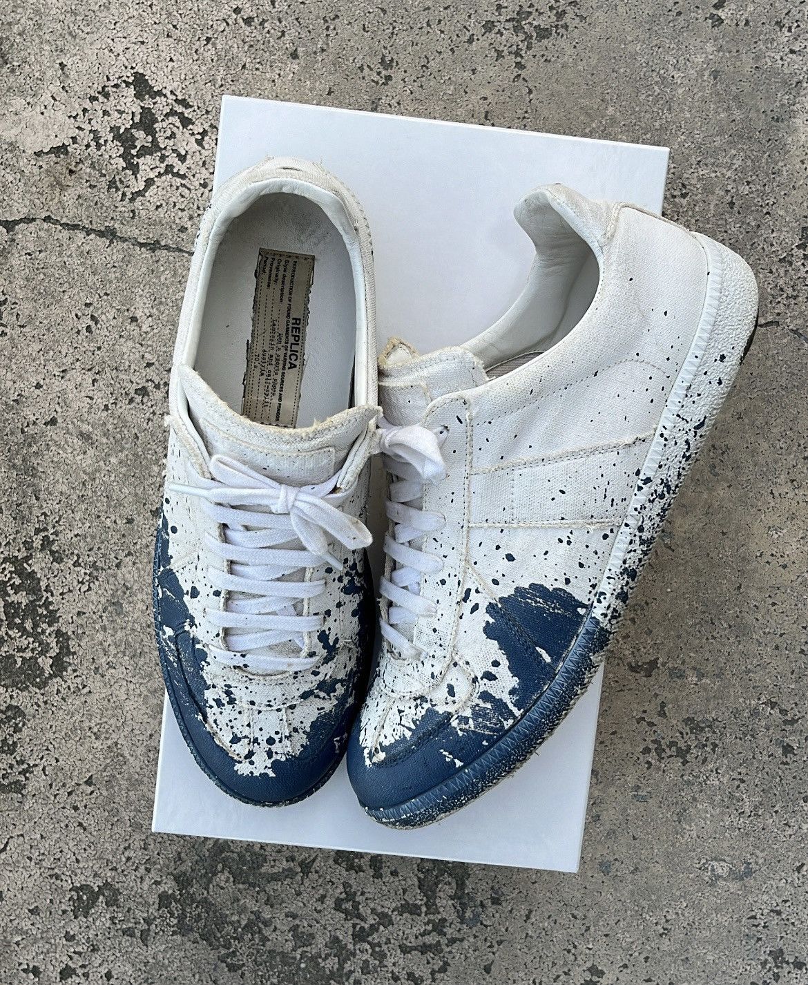 Maison Margiela Maison Margiela Gat Replica Canvas Oil Blue Size US 9 / EU 42 - 1 Thumbnail