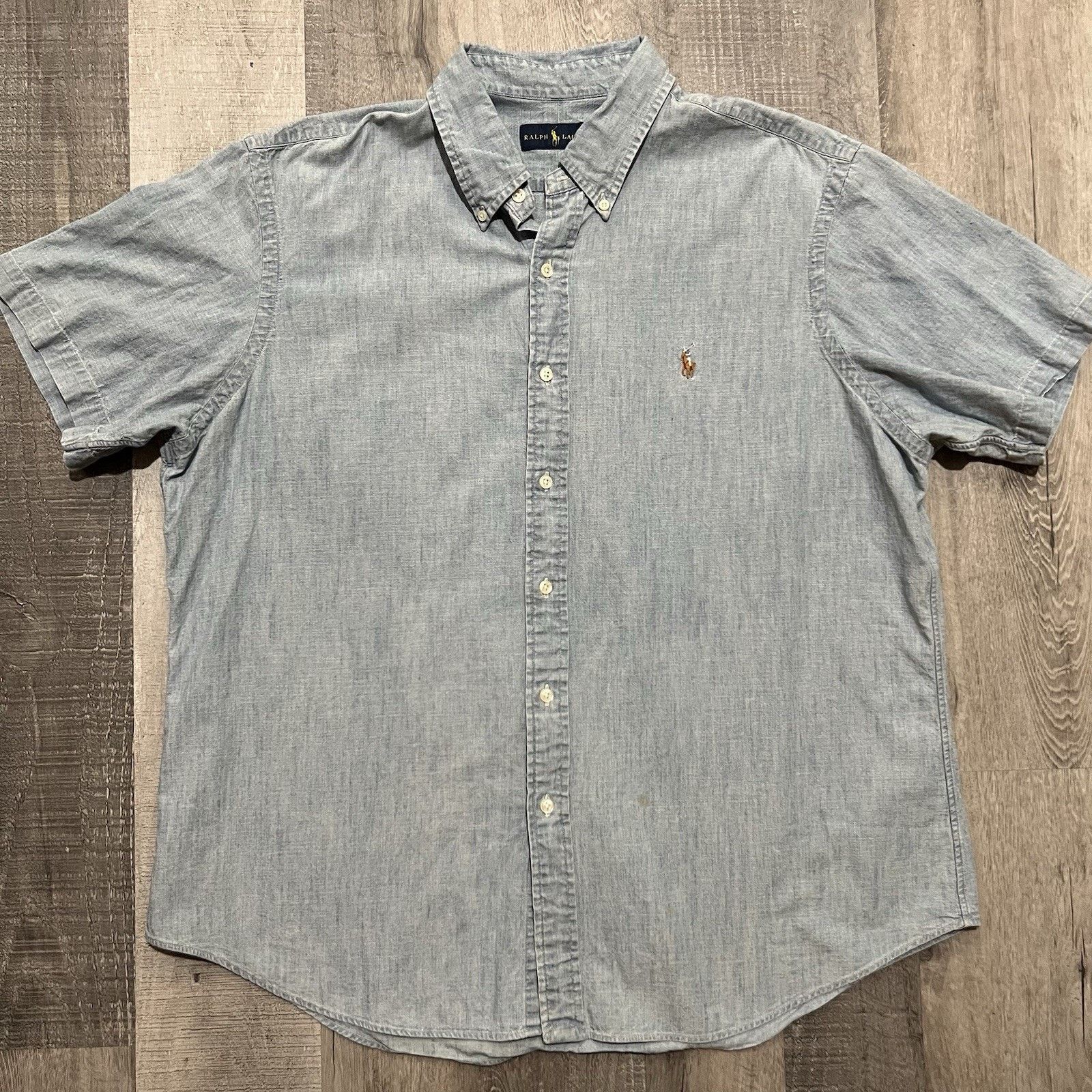 Polo Ralph Lauren Ralph Lauren Polo Shirt Mens XL Chambray Button Denim Size US XL / EU 56 / 4 - 1 Thumbnail