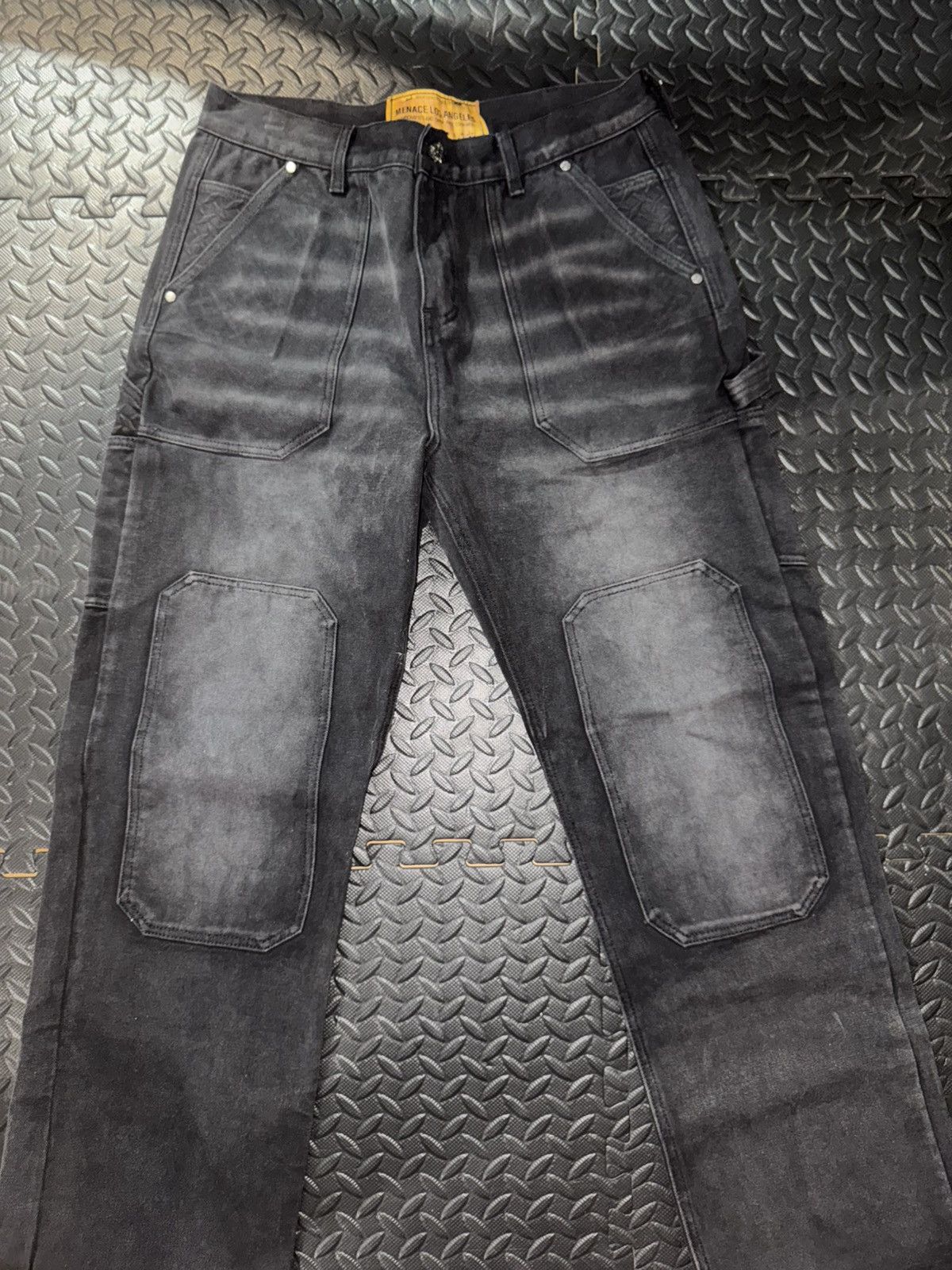 MENACE STEEL EMBOSSED CANVAS CARPENTER PANTS