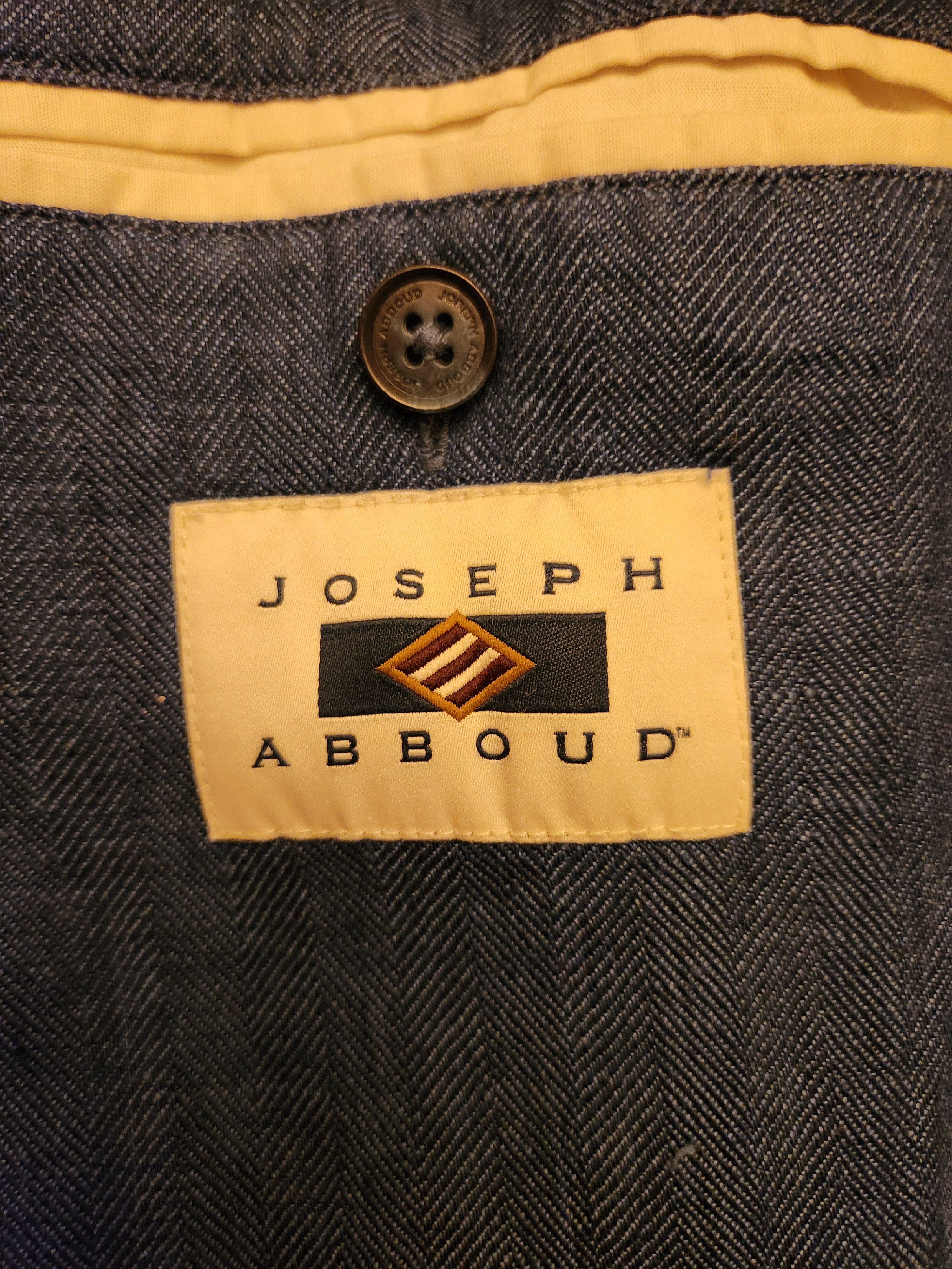 Joseph Abboud NWOT Men's 100%‎ Linen Blue Herringbone Unstructured Blazer Size US M / EU 48-50 / 2 - 6 Thumbnail