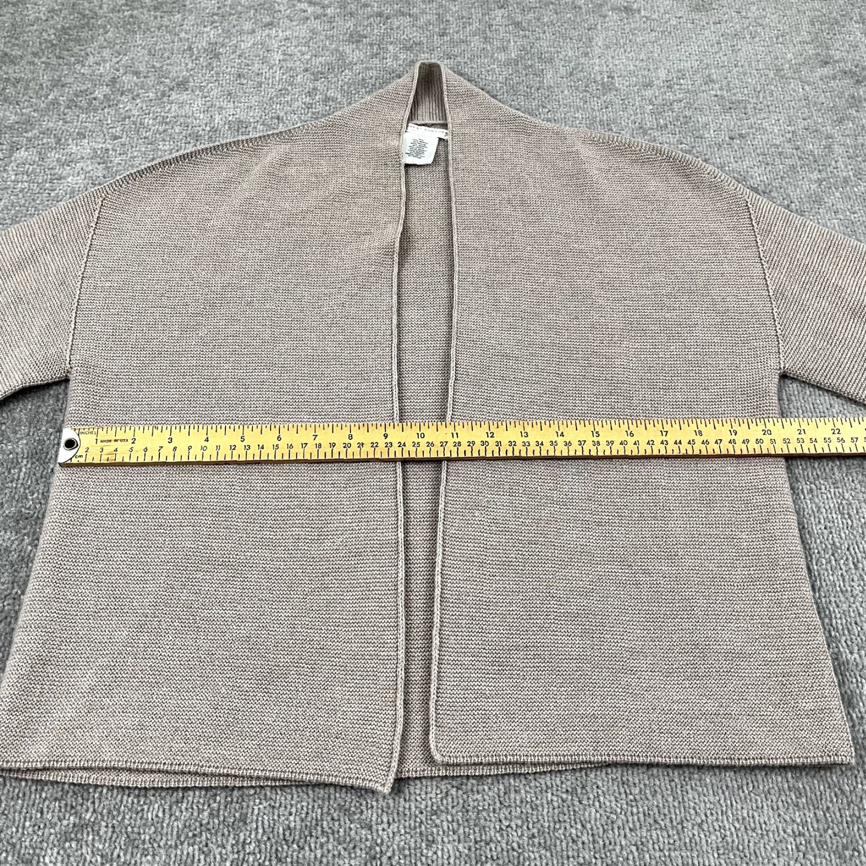 Vintage HUBERT GASSER Sweater Womens Large Brown Merino Wool Open Front Career Office Shirt Size L / US 10 / IT 46 - 6 Thumbnail