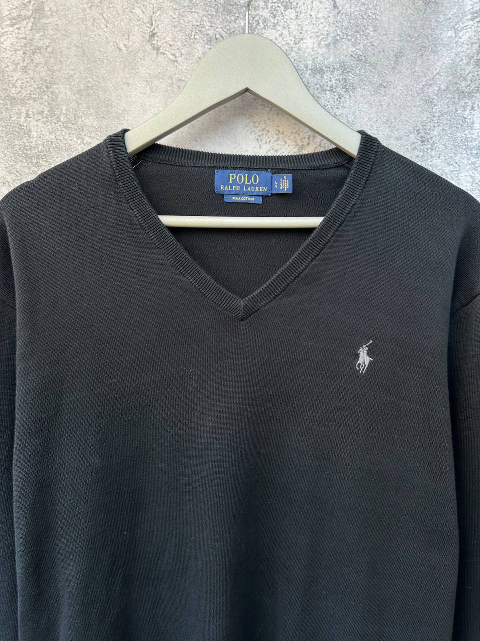 Polo Ralph Lauren Polo Ralph Lauren V-Neck Pima Cotton Sweater Black Jumper Size US L / EU 52-54 / 3 - 5 Thumbnail
