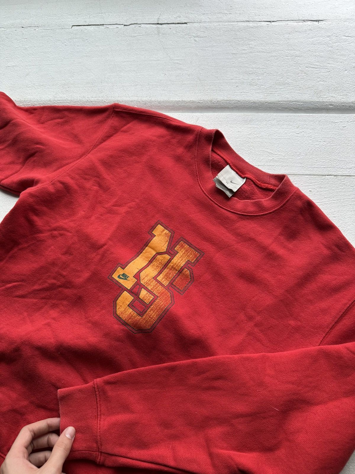 Nike 🚨90s Nike Big Logo “NS” Swoosh RED Sweatshirt y2k rare Size US M / EU 48-50 / 2 - 3 Thumbnail