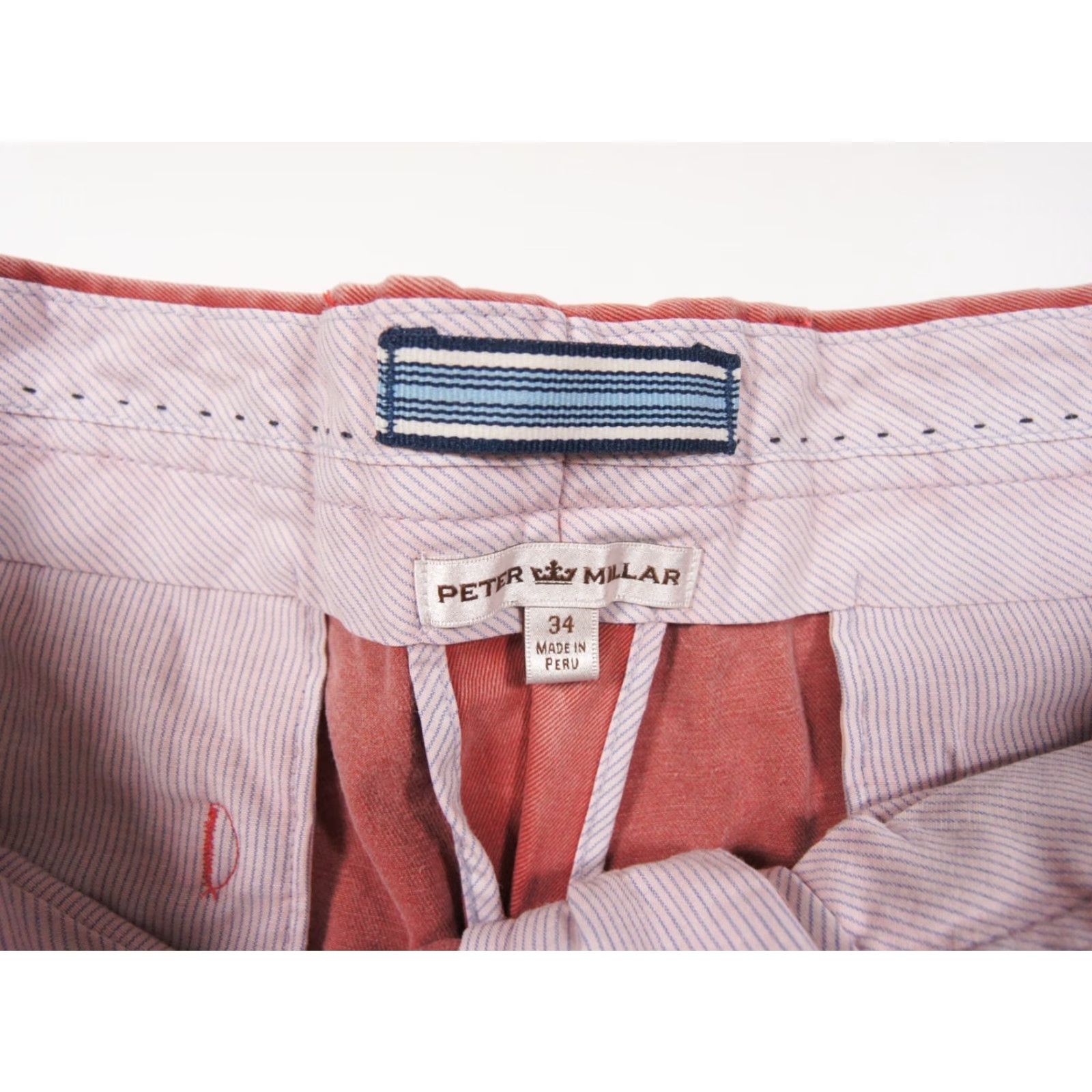 Peter Millar Peter Millar Chino Shorts 34" Pink Flat Front Casual Preppy Mens Size US 34 / EU 50 - 5 Thumbnail