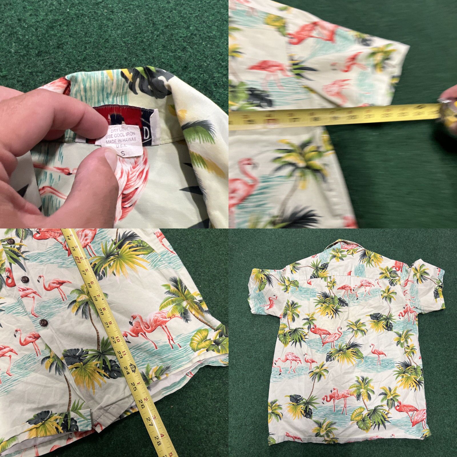 Vintage Pacific Legend Mens Hawaiian Shirt Small Flamingo Made Hawaii Floral Cotton Camp Size US S / EU 44-46 / 1 - 8 Thumbnail