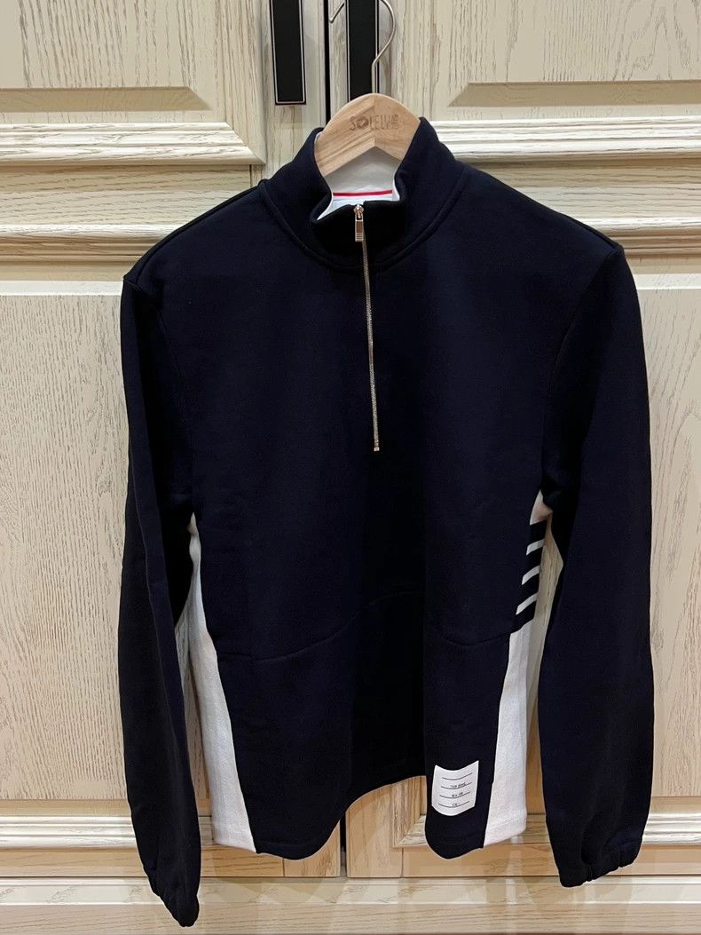 Thom Browne Thom Browne Colorblock Half-Zip Sweatshirt - dmc Size US M / EU 48-50 / 2 - 1 Thumbnail