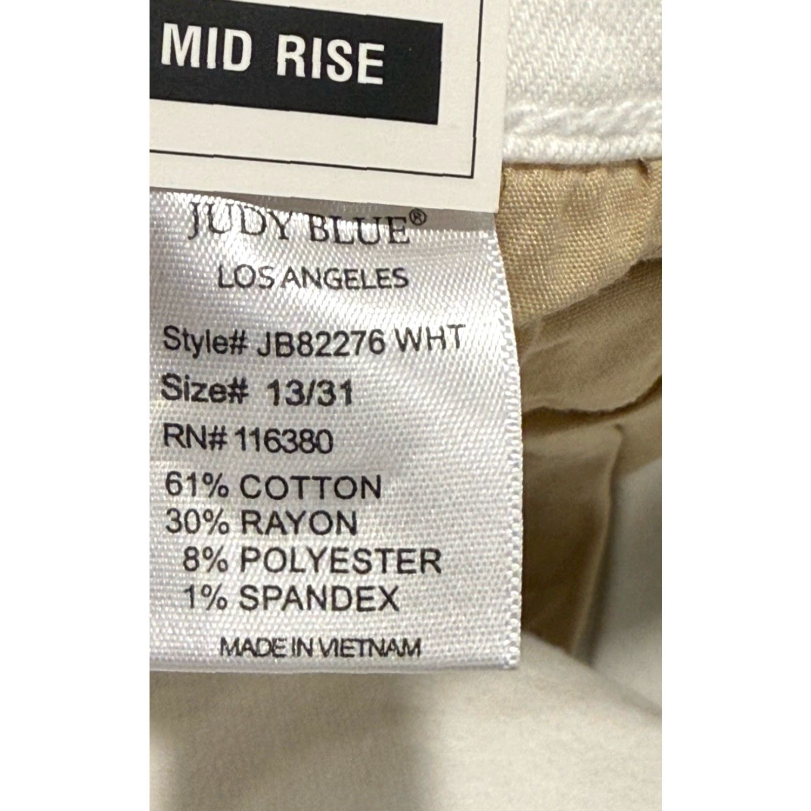 Denime Judy Blue Jeans Woman 13/31 White Boyfriend Distressed 5-Pocket Mid Rise 32 Inseam 29 Logo JB82276 WHT Size 34" / US 12 / IT 48 - 7 Thumbnail