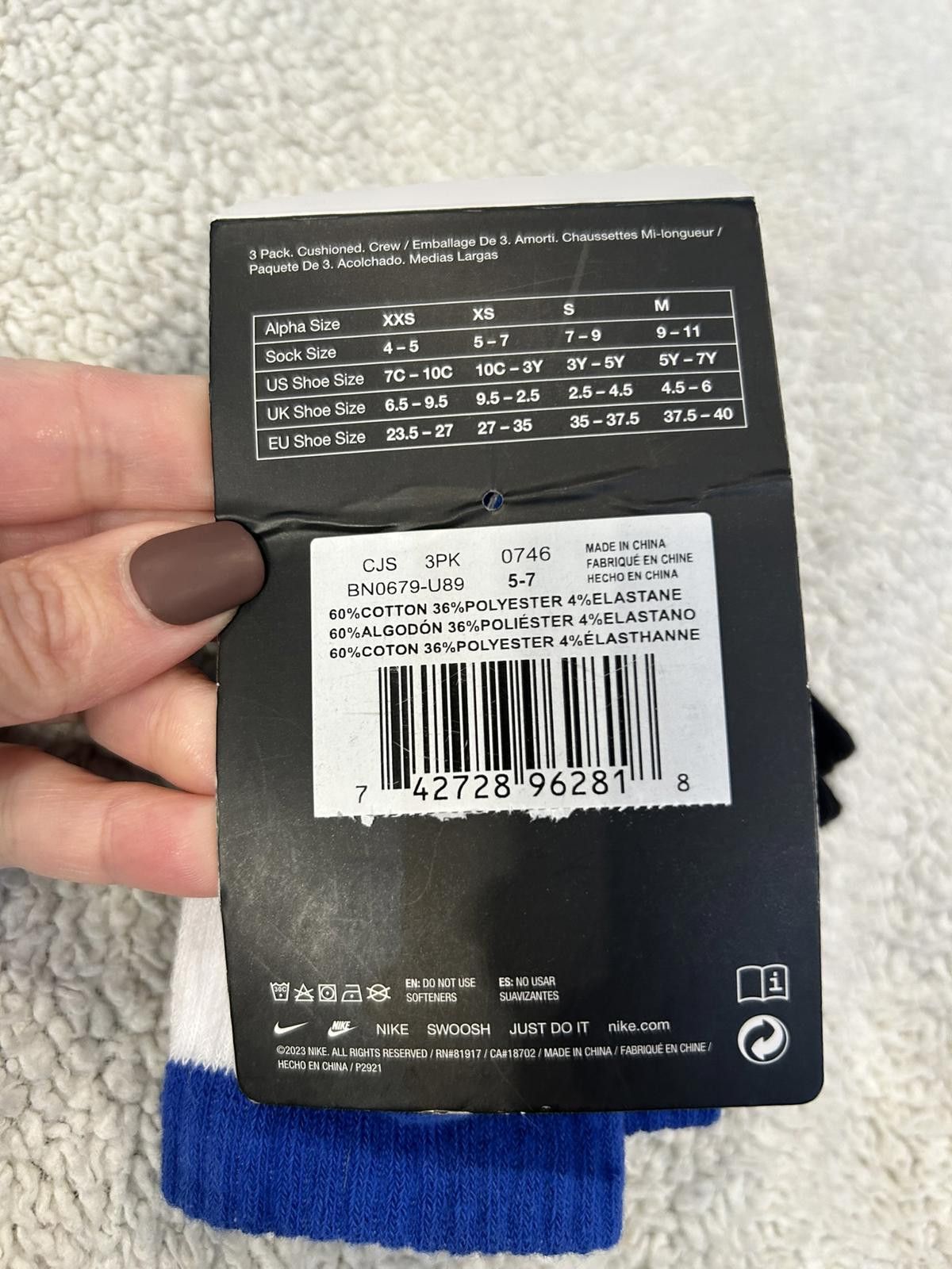 Nike Nike Youth 3-Pack Cushioned Crew Socks Size ONE SIZE - 5 Thumbnail