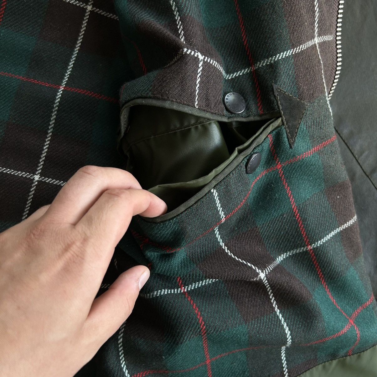 Barbour Barbour Northumbria C46 Vintage Heavy Green Waxed Jacket Size US XXL / EU 58 / 5 - 11 Thumbnail