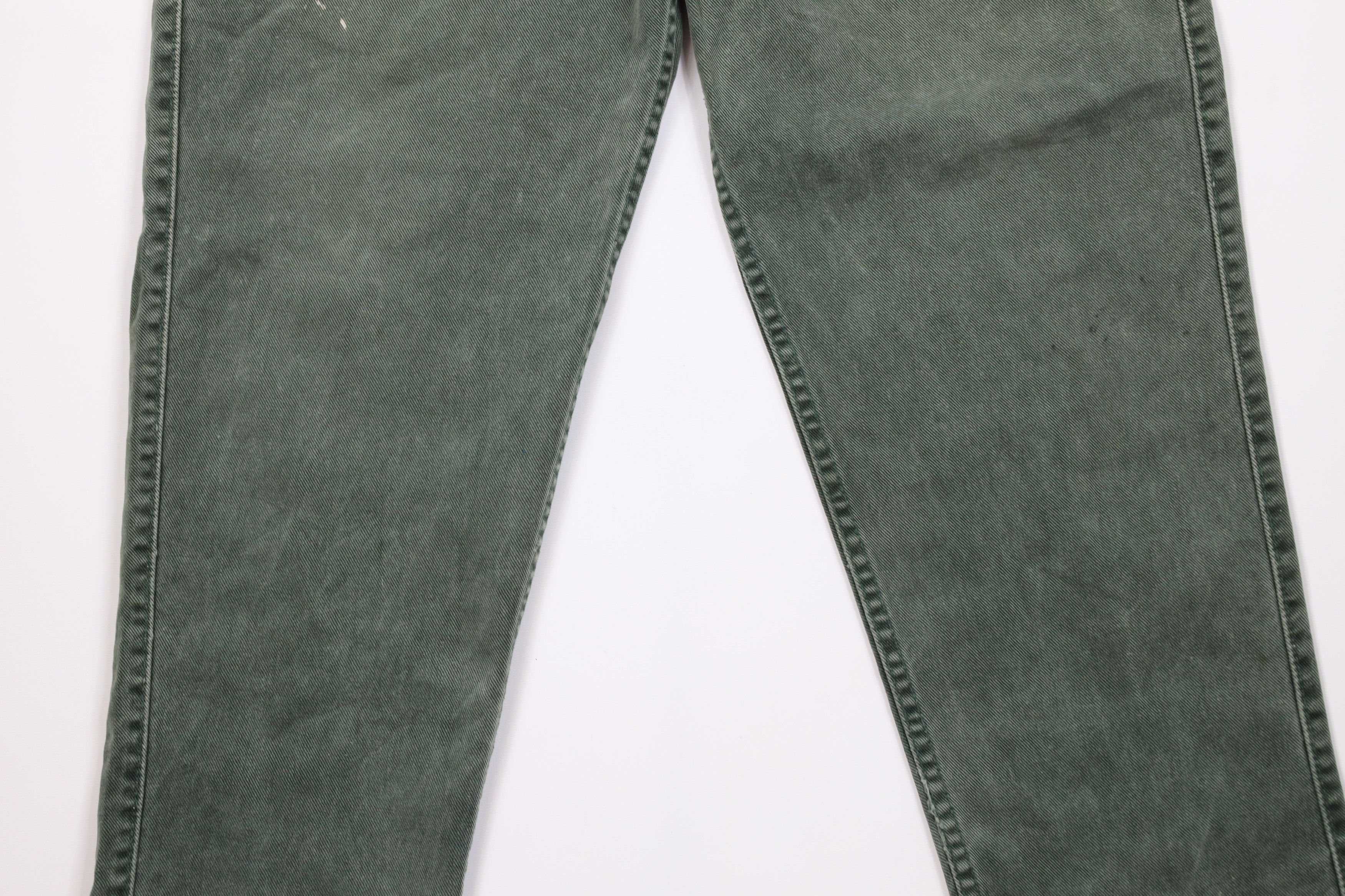 Levi's Vintage 90s Levis 545 Loose Fit Denim Jeans Green USA Size US 33 - 3 Thumbnail