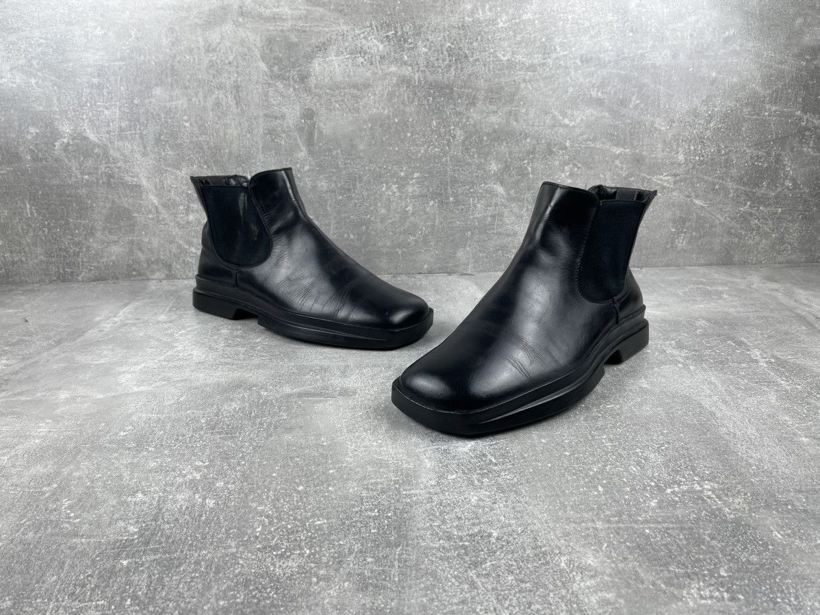 Other Y2K Avant Garde Black Square Toe Chelsea Leather Boots Size US 8.5 / EU 41-42 - 5 Thumbnail