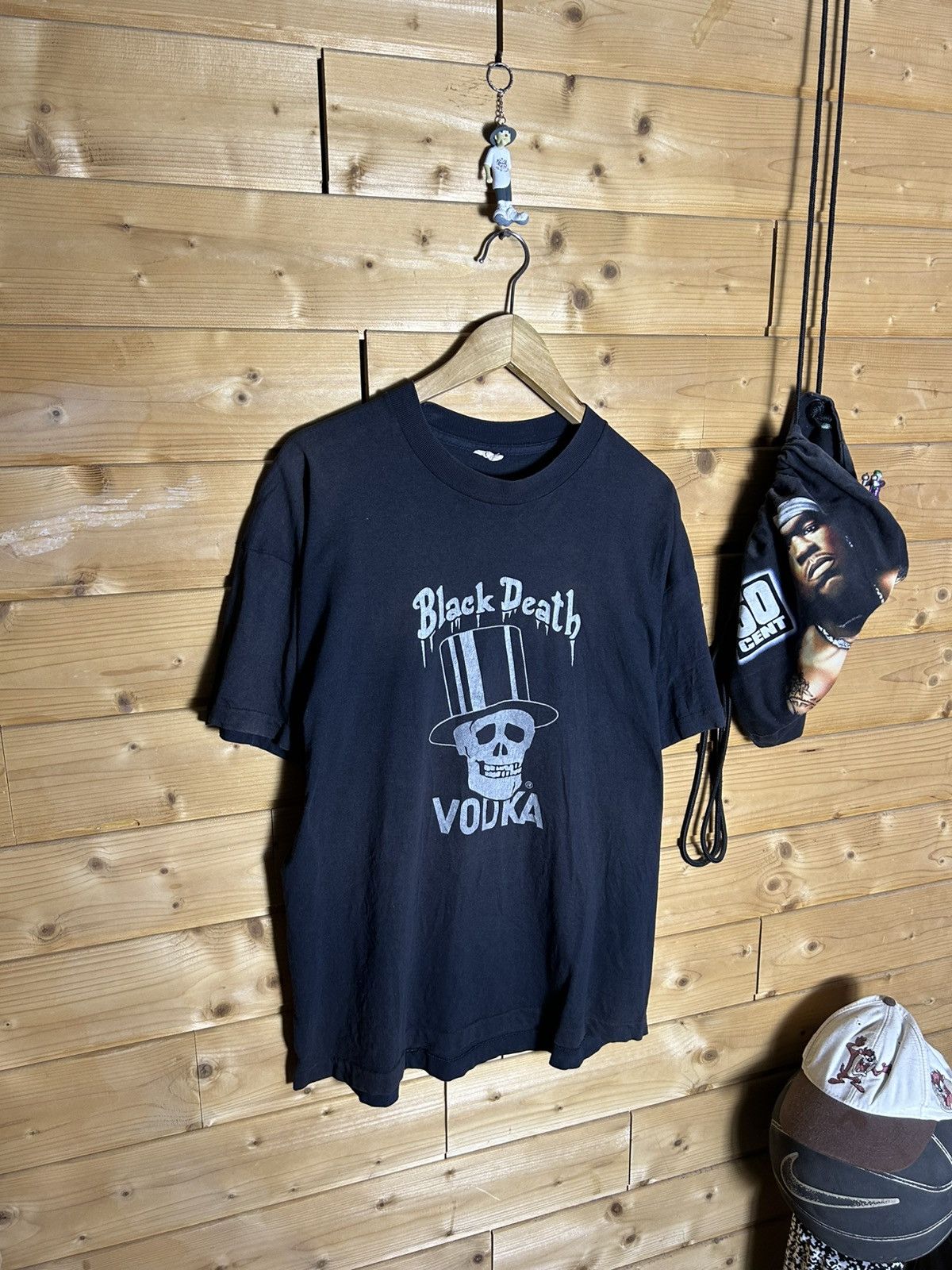 Vintage Vintage 90s Black Death Vodka drink in peace single stitch Size US XL / EU 56 / 4 - 1 Thumbnail