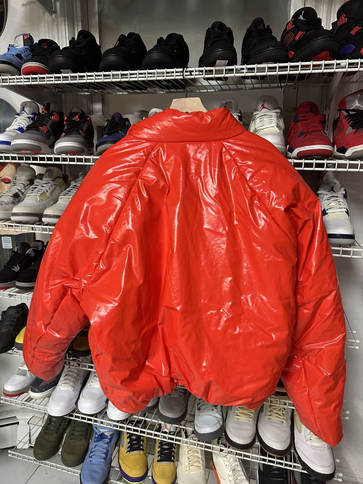 Yeezy Yeezy X Gap Red Leather Puffer Jacket Size US M / EU 48-50 / 2 - 2 Thumbnail