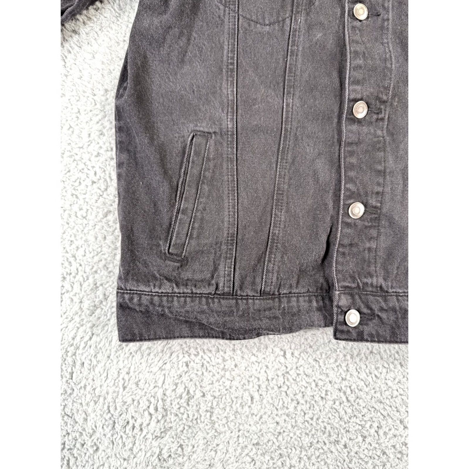 Denime ACDC Jacket Mens Small Black Denim Back in Black Button Up Pockets Long Sleeve Size US S / EU 44-46 / 1 - 5 Thumbnail