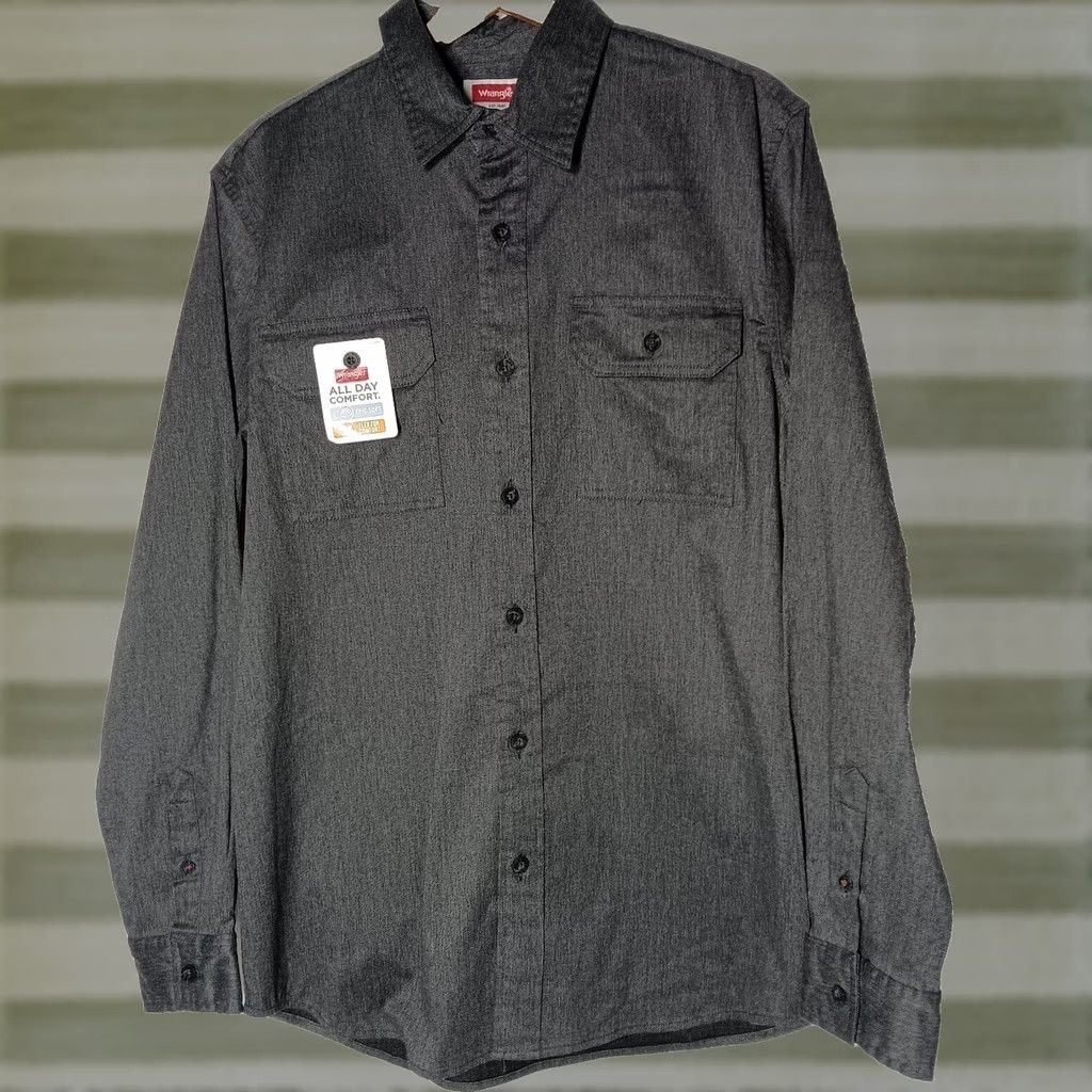 Wrangler Wrangler Shirt M Long Sleeve Gray Flex Woven Button Up Workwear New Size US M / EU 48-50 / 2 - 1 Thumbnail