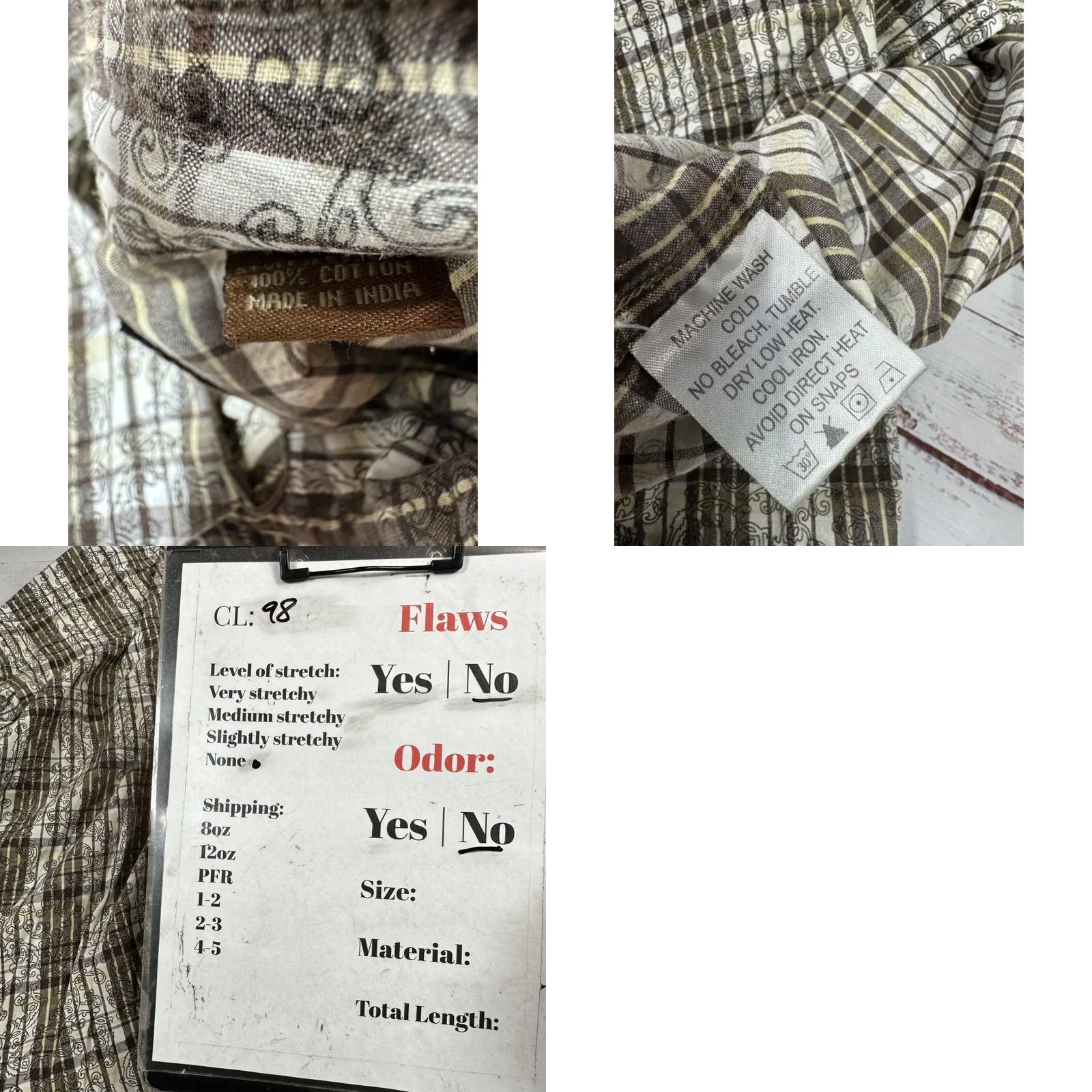 Walls Walls Mens Pearl Snap Western Shirt 2XL Brown Beige Plaid Cotton Shirt Mens Western 2XL Brown Size US XXL / EU 58 / 5 - 8 Thumbnail