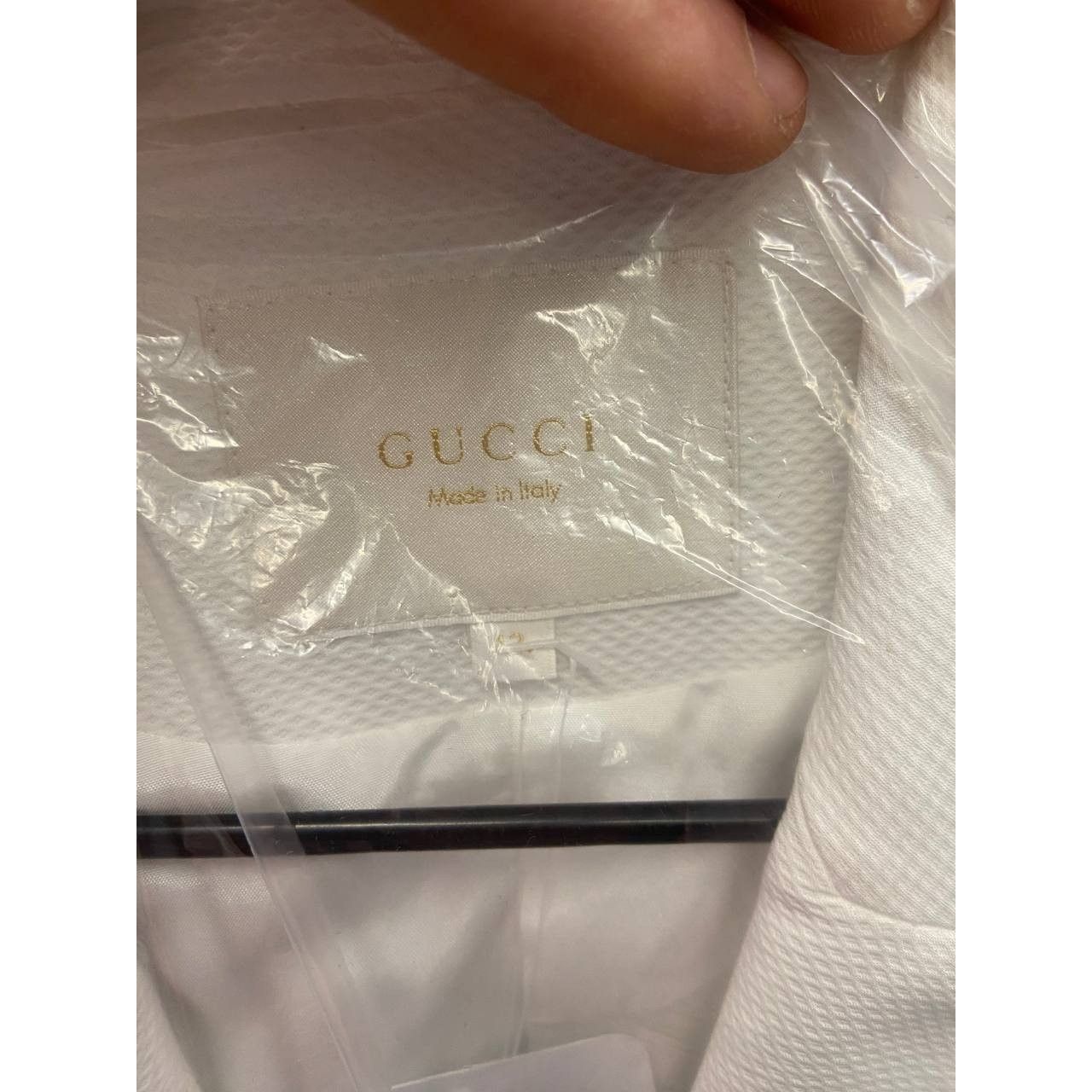 Gucci Gucci White Fitted Cotton Jacket Silver Buttons UK 12 L Size M / US 6-8 / IT 42-44 - 7 Thumbnail