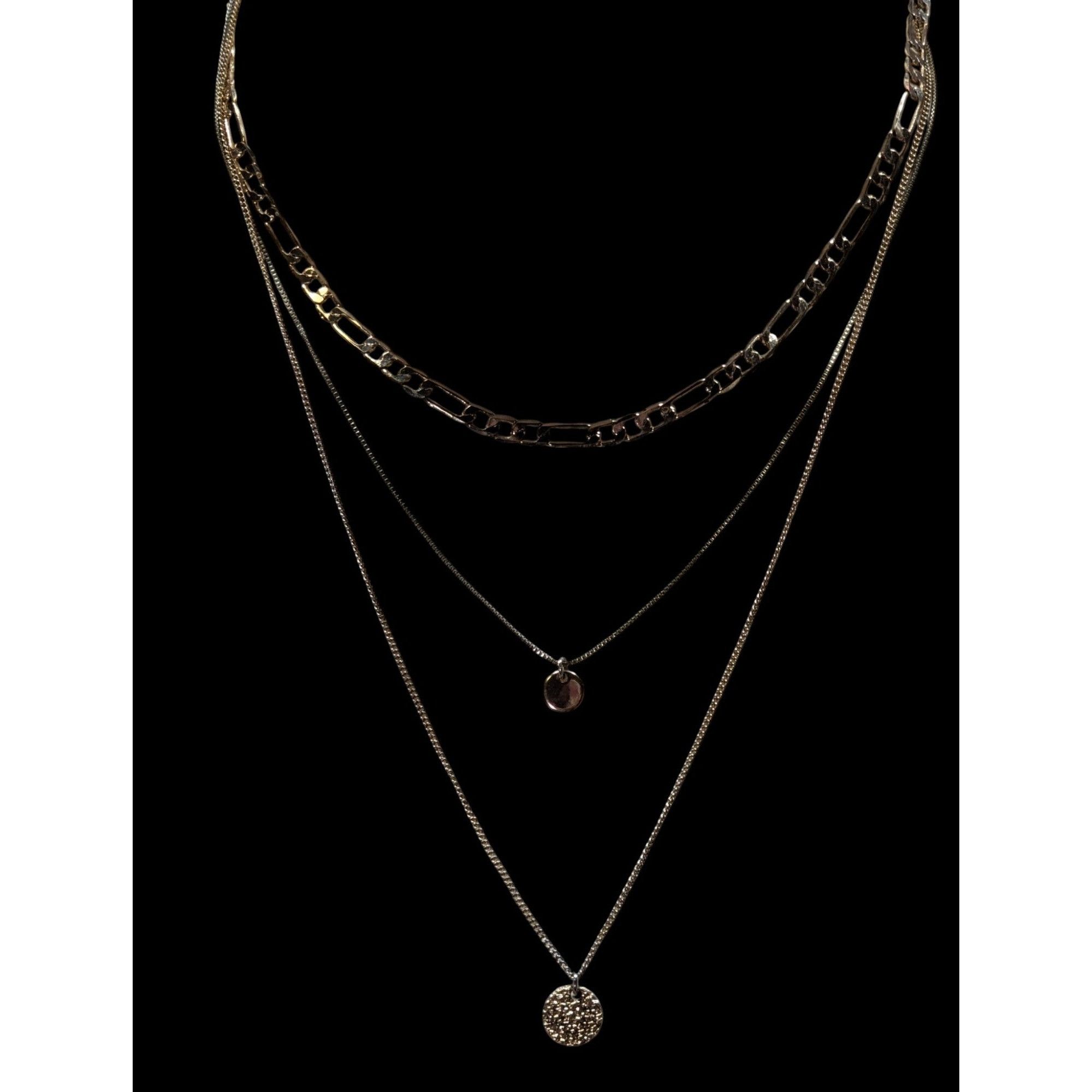 Other Elegant Metallic Layered Multi Chain Necklace With Minimalis Size ONE SIZE - 4 Thumbnail