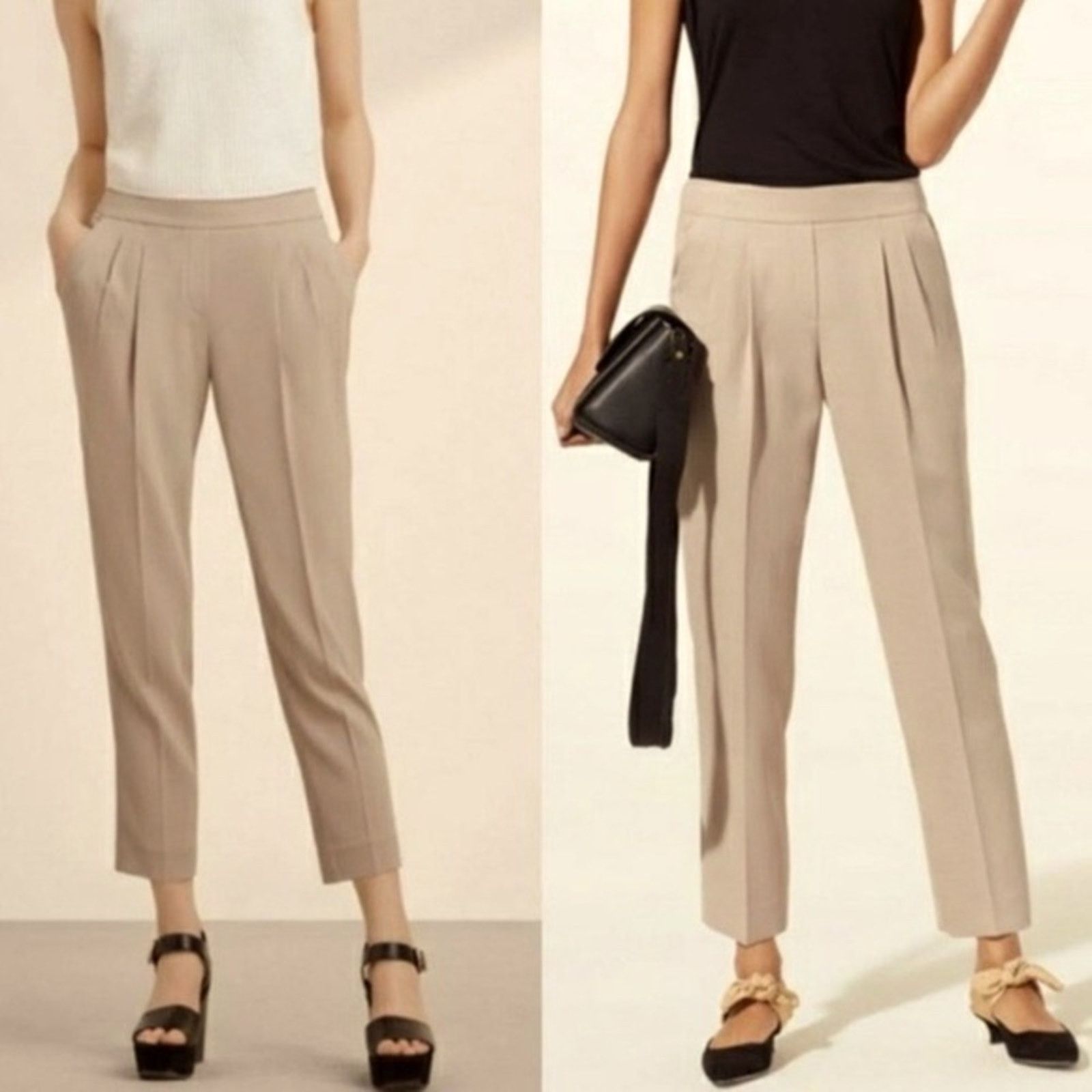Aritzia BABATON Aritizia $148 Conan Lyocell Tan Trouser Pants 6 EUC Size 28" / US 6 / IT 42 - 1 Thumbnail
