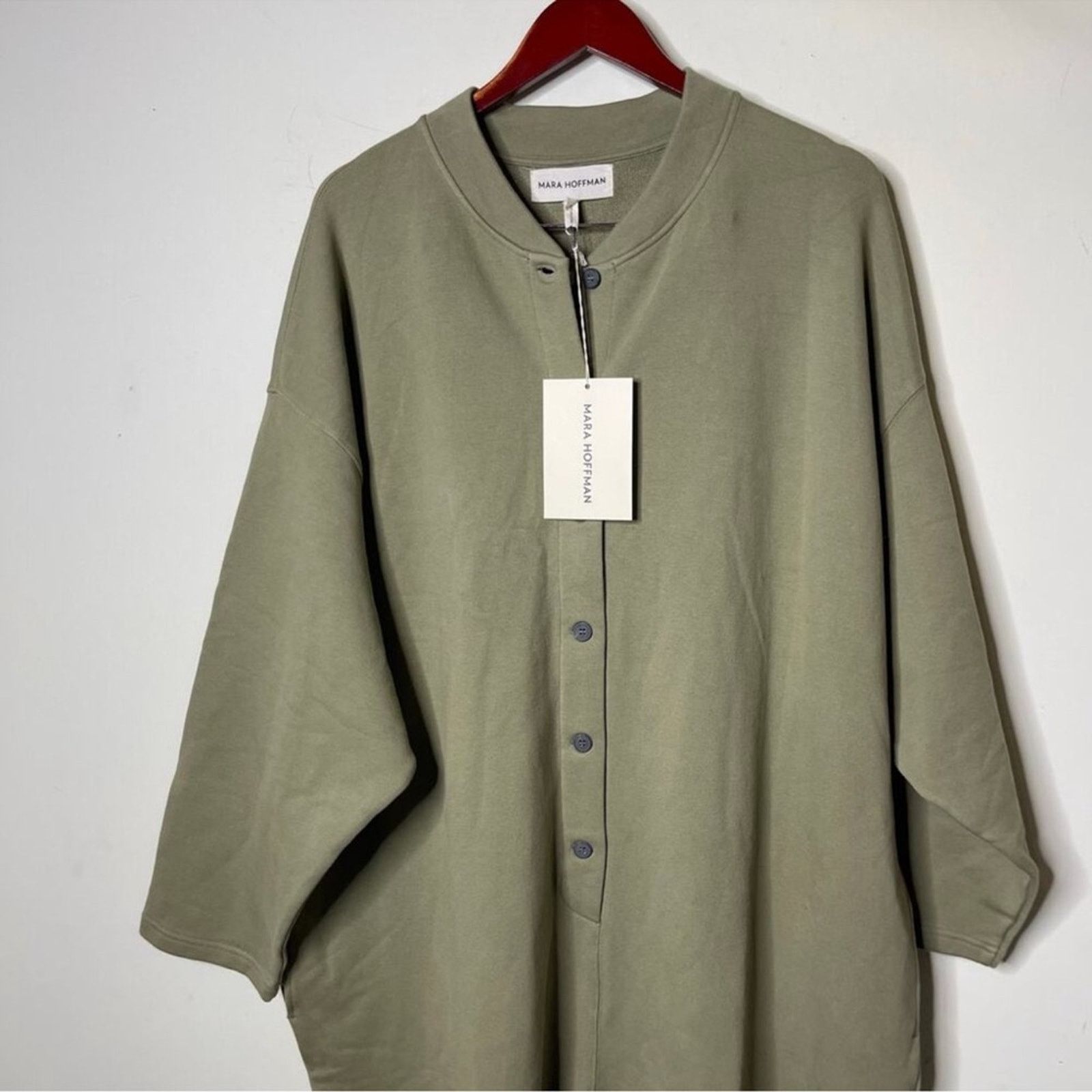 NWT MARA HOFFMAN Sabina Cotton-blend Jumpsuit In Green 3XL