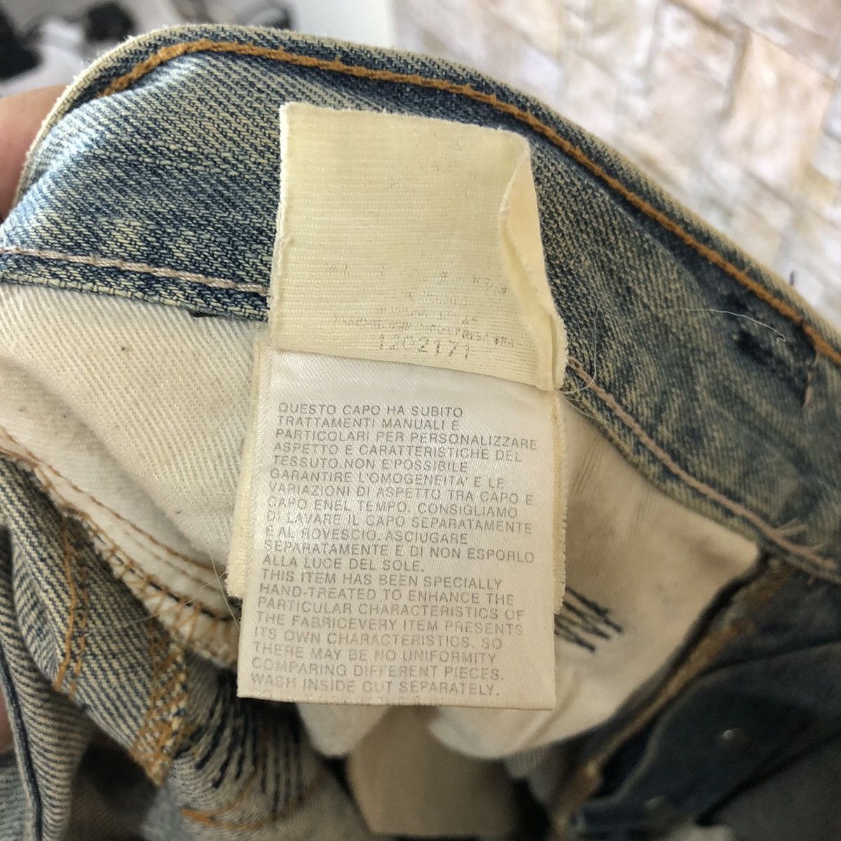 Replay Replay patchwork vintage Blue jeans Denim Pants #A573 Size US 35 - 22 Thumbnail