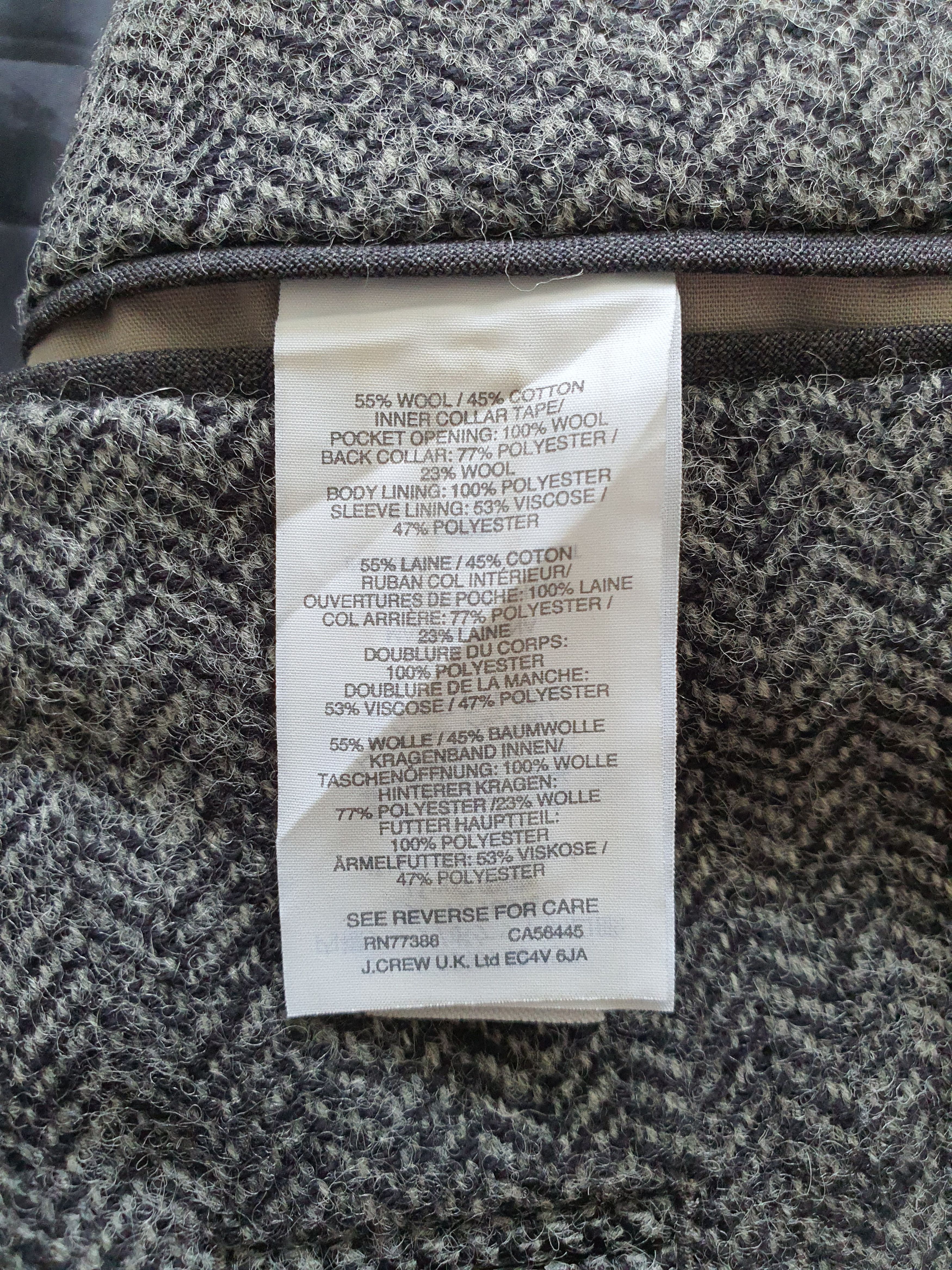 J.Crew LUDLOW Herringbone Blazer Sports Coat Jacket - MOON Fabric Size 42R - 7 Thumbnail