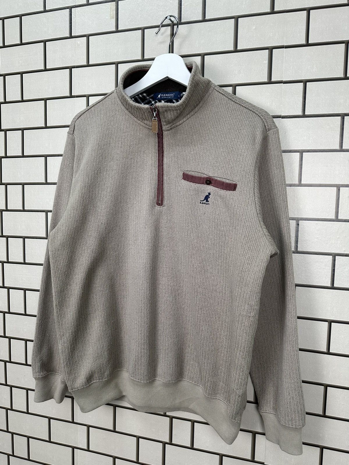 Kangol × Vintage Vintage Kangol Half Zipper Jacket Size US L / EU 52-54 / 3 - 3 Thumbnail