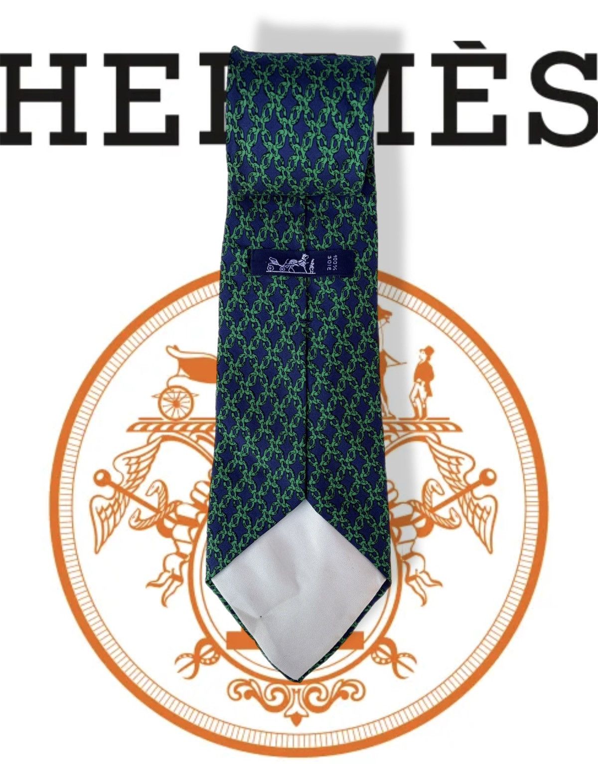 Hermes HERMES TIE FACONNEE Pattern Green JACQUARD Men's NECKTIE Size ONE SIZE - 1 Thumbnail
