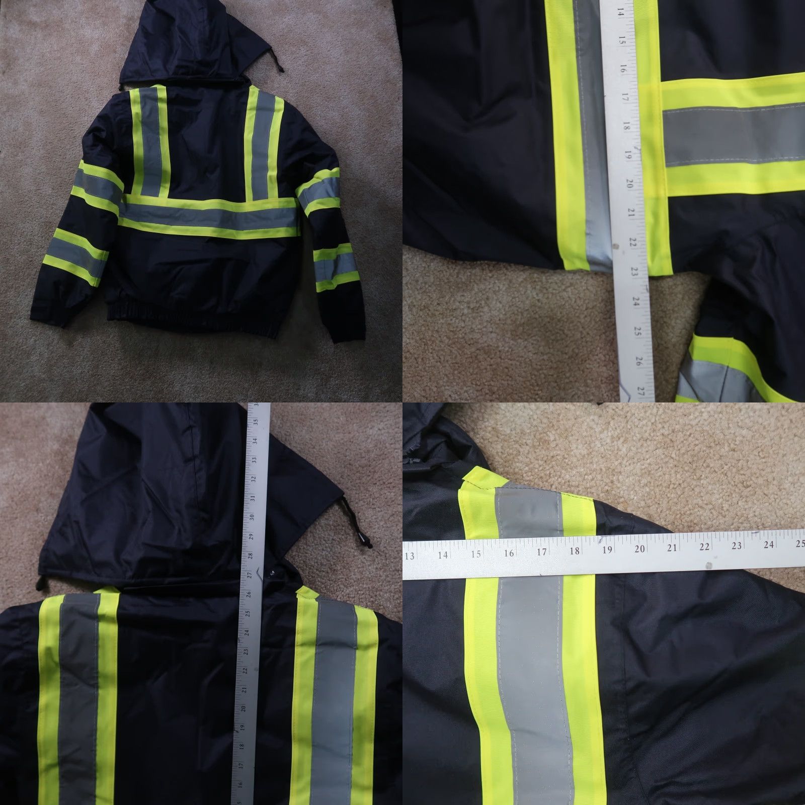 Vintage Riot Empire Hi Vis Jacket Medium M Work Safety Jacket Blue Striped Removable Hood Nylon Softshell Winter Spring Fall Mens New with Tags Size US M / EU 48-50 / 2 - 8 Thumbnail