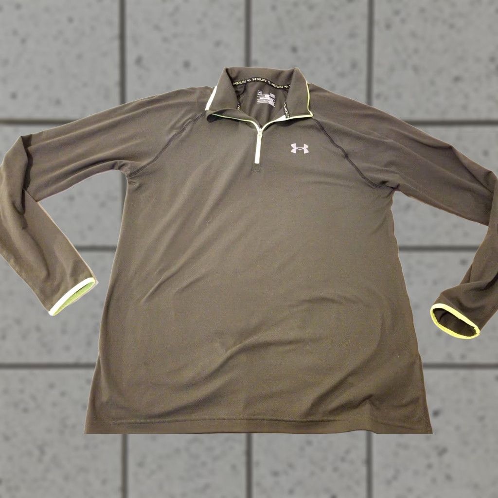 Under Armour Under Armour Shirt L Large Gray Gray Athletic Long Sleeve Zip Mens Size US L / EU 52-54 / 3 - 1 Thumbnail