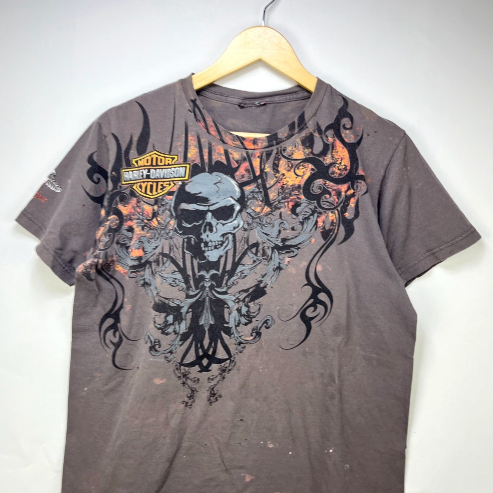 Harley Davidson VINTAGE Harley-Davidson Skull MMA Y2K T-Shirt AOP Large Goth Grunge Men's T-Shirt Gray L Size US L / EU 52-54 / 3 - 2 Thumbnail