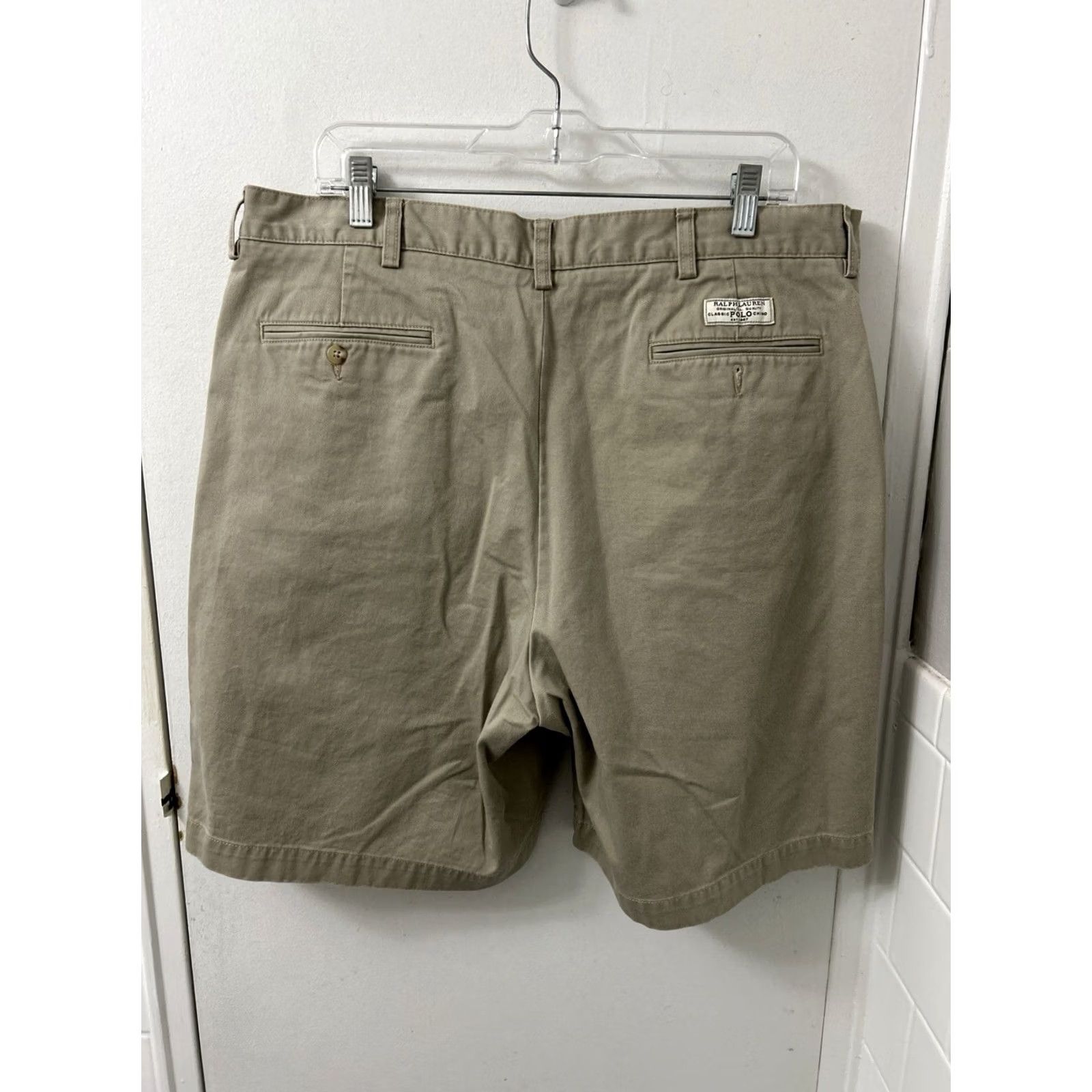 Polo Ralph Lauren VTG Polo Ralph Lauren Tyler Shorts Mens Sz 40 Tan Khaki Pleated Cotton Chino 9" Size US L / EU 52-54 / 3 - 6 Thumbnail
