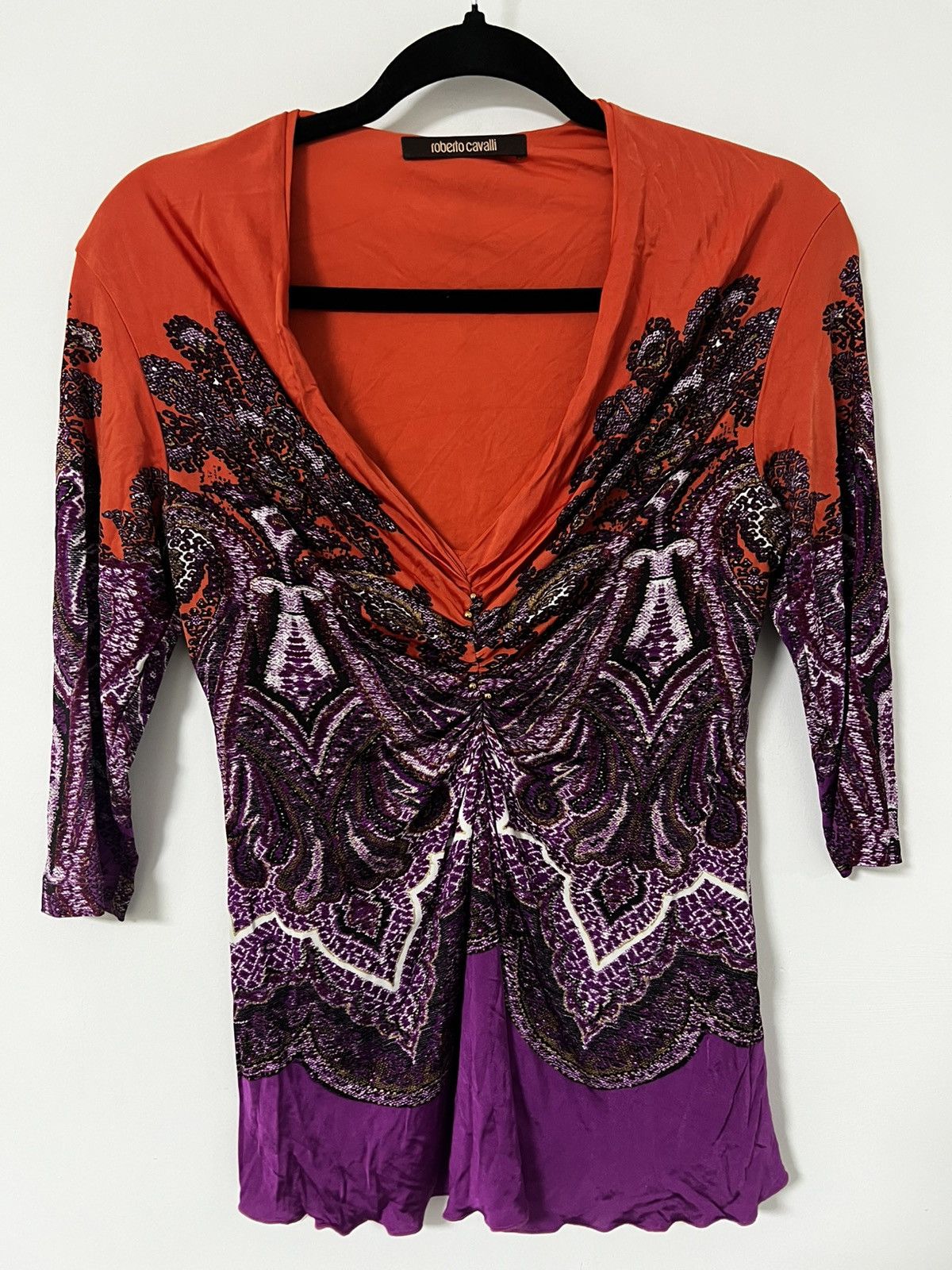 Roberto Cavalli Roberto cavalli M violet orange flowers Size M / US 6-8 / IT 42-44 - 1 Thumbnail