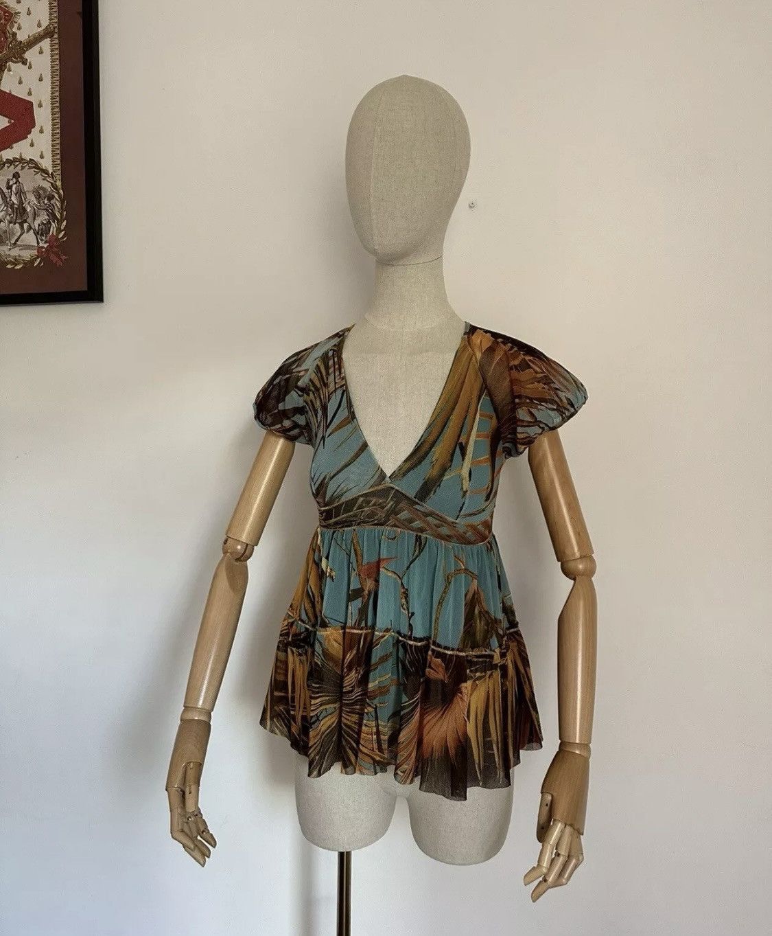 Jean Paul Gaultier Jean Paul Gaultier Top Blouse Printed Mesh Size M! Size M / US 6-8 / IT 42-44 - 2 Thumbnail